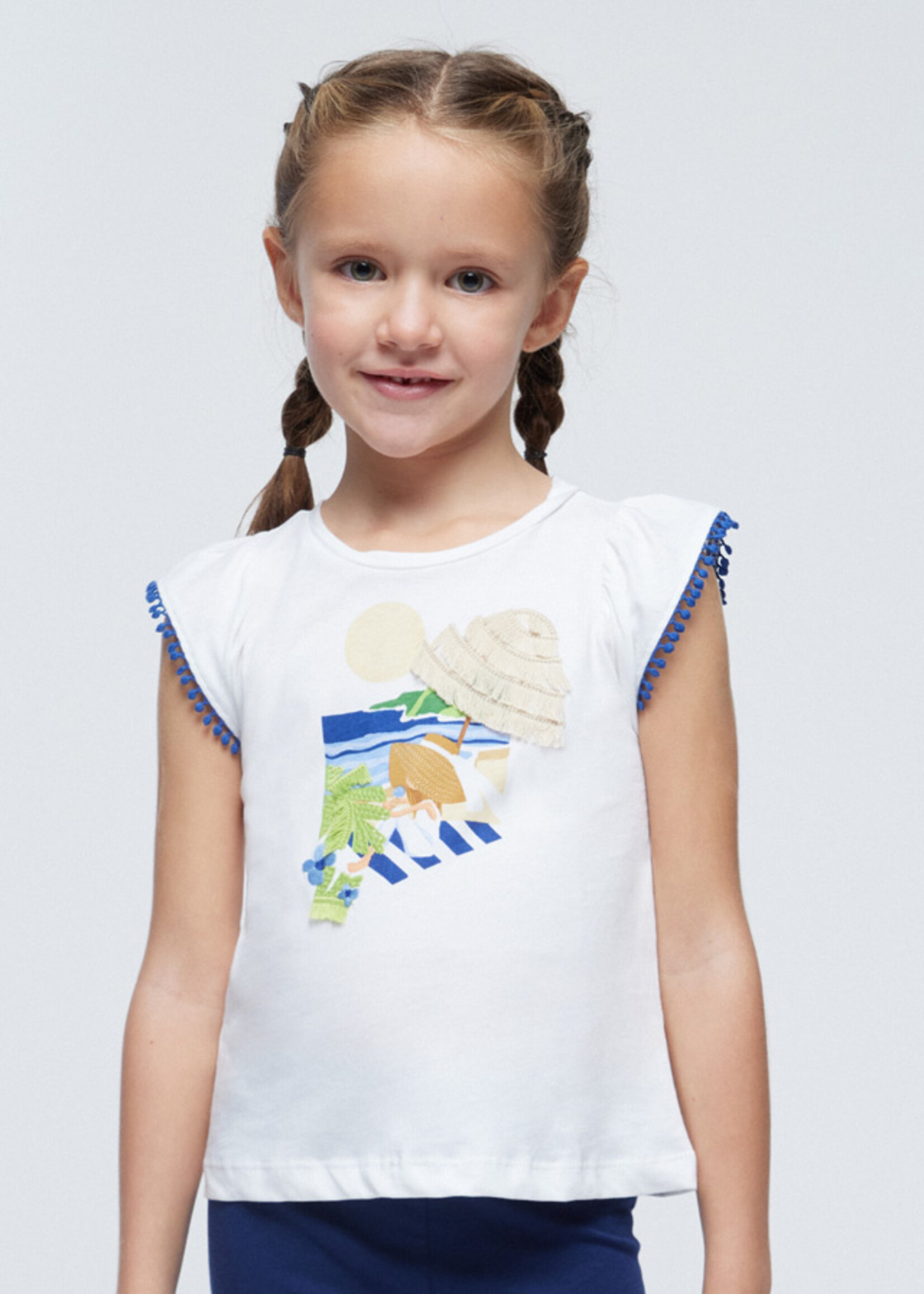 Mayoral Mini Girl            3096 Tank top                      Offw-blue