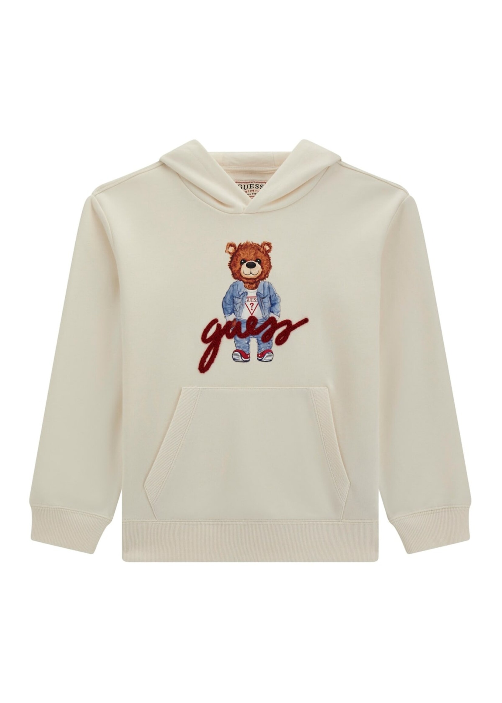 Guess HOODED LS ACTIVE TOP_MINIME L4RQ24 SALT WHITE