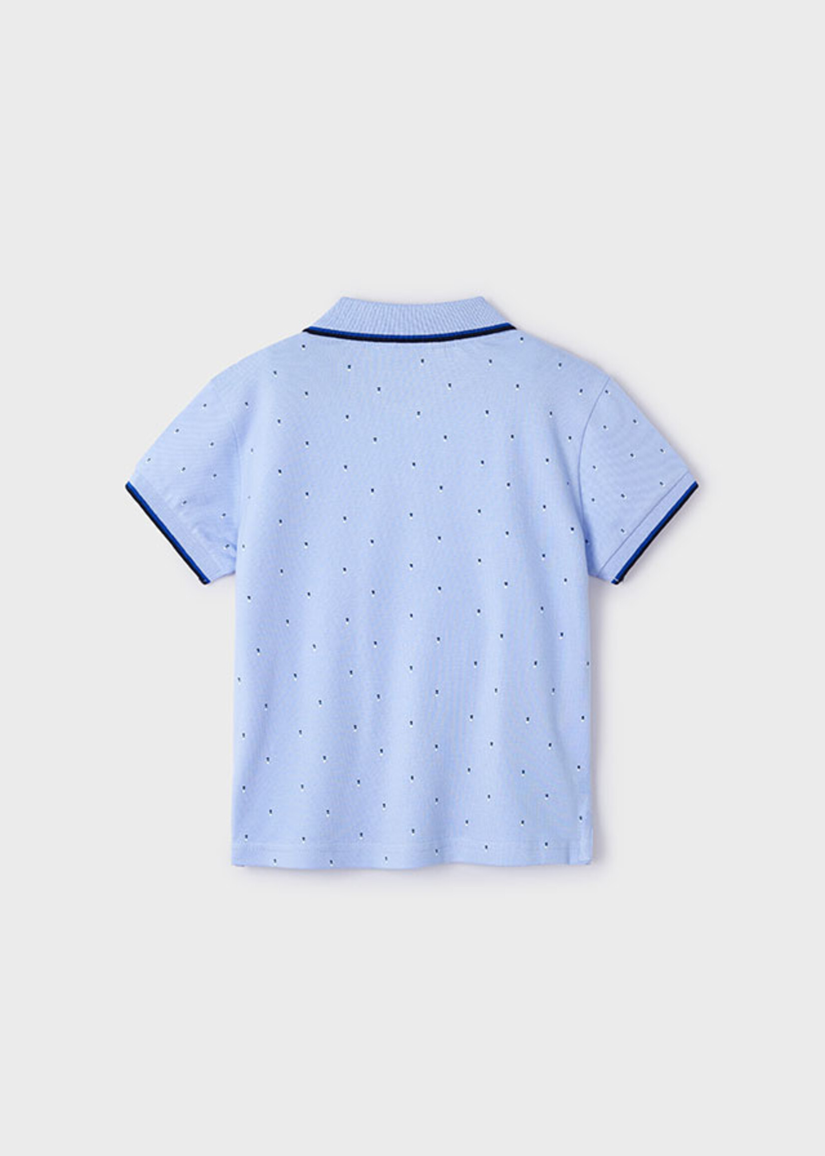 Mayoral Mini Boy             3109 S/s print polo                Powder blu