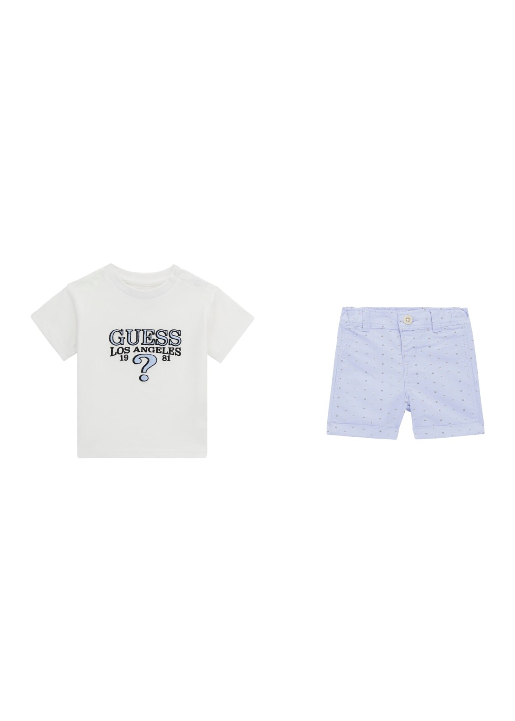 Guess SET SS T-SHIRT+GABARDINE SHORT I4RG08 Pure White