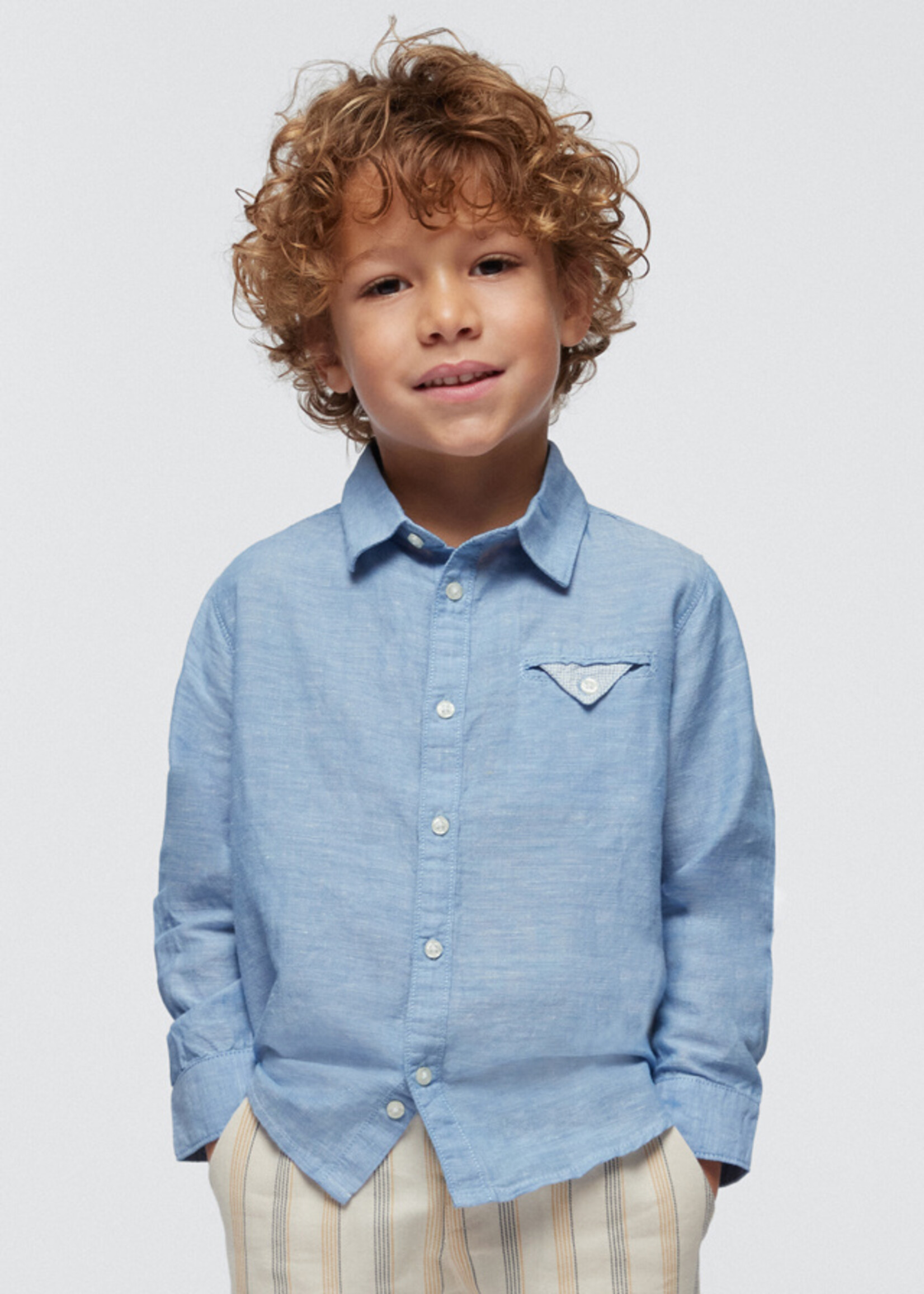 Mayoral Mini Boy             3122 S/s buttondown shirt          Ocean