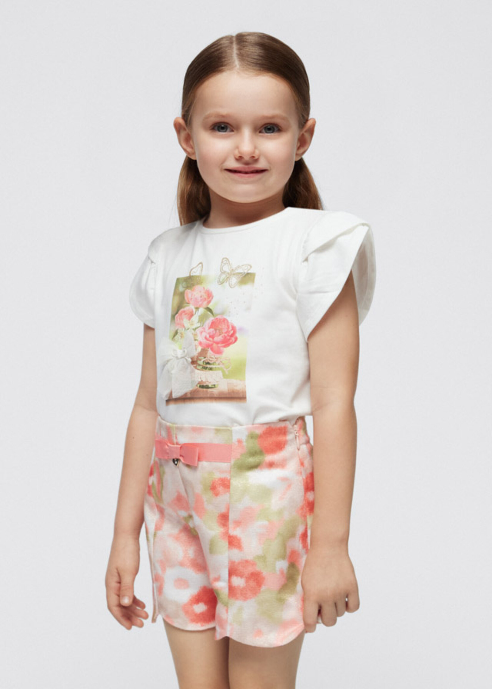 Mayoral Mini Girl            3251 patterned short pant          Nude