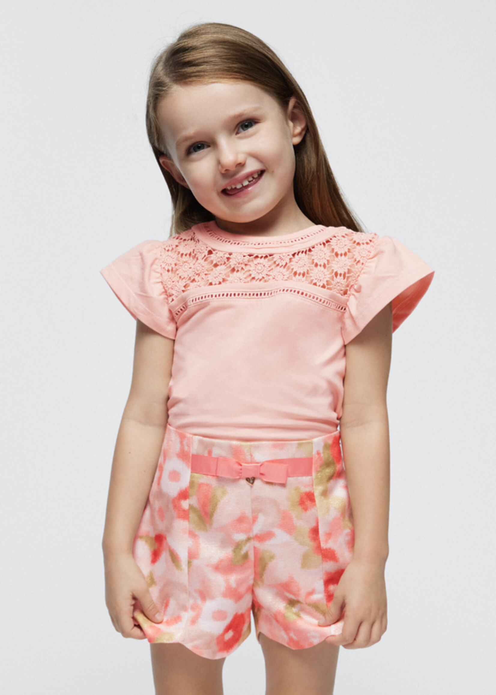 Mayoral Mini Girl            3251 patterned short pant          Nude