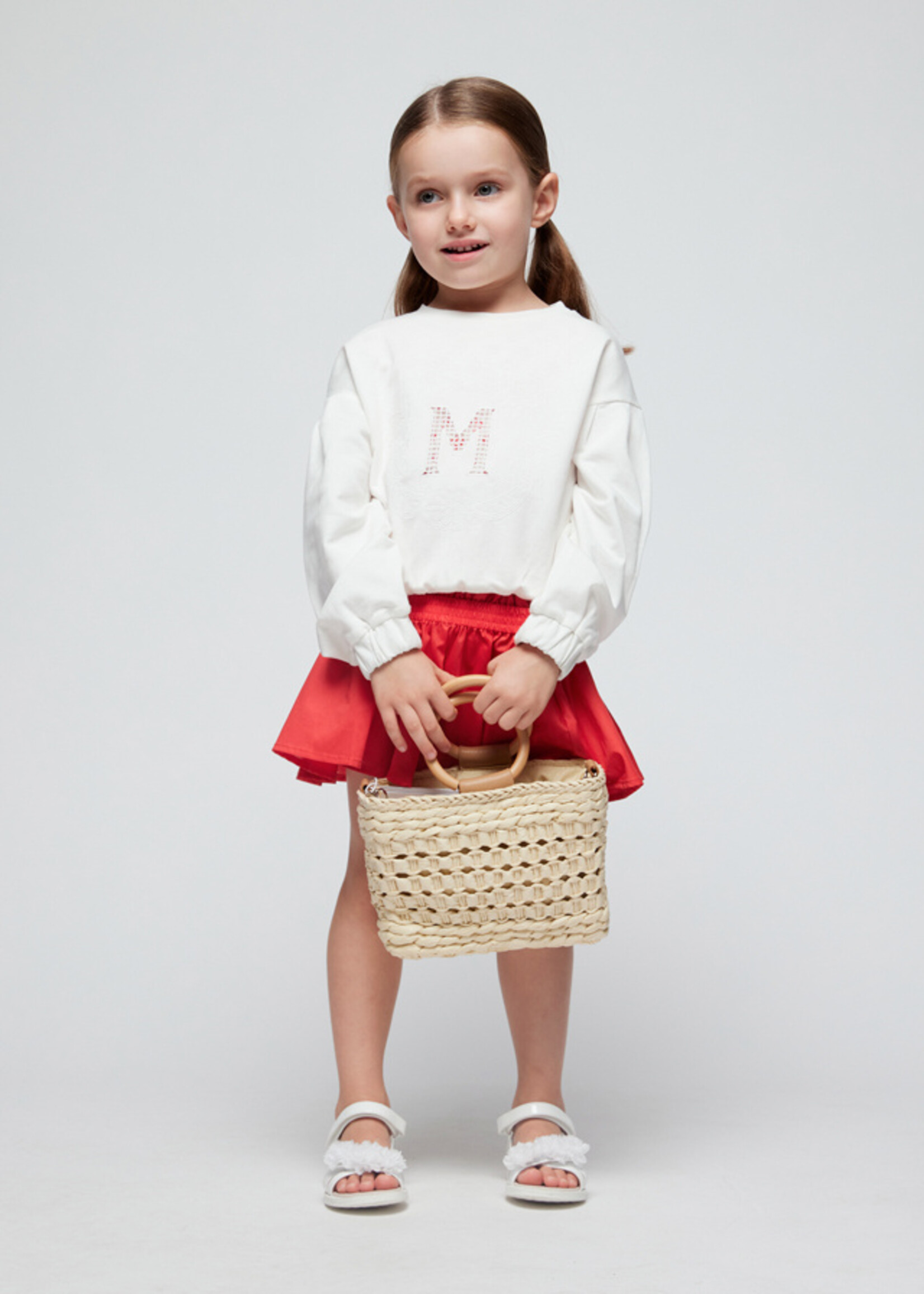 Mayoral Mini Girl            3468 Embroidered pullover          Natural