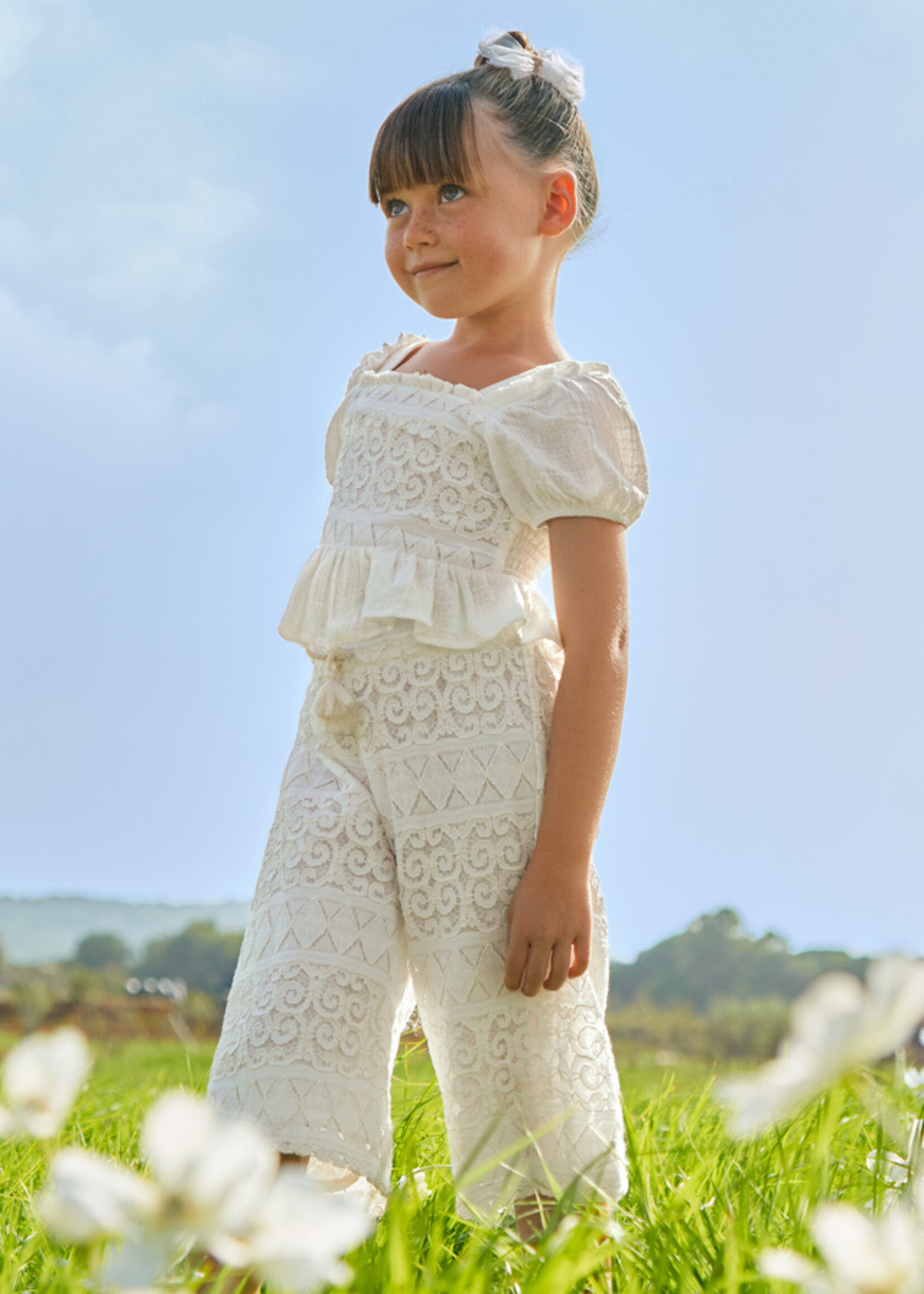 Mayoral Mini Girl            3529 Lace pants                    Natural