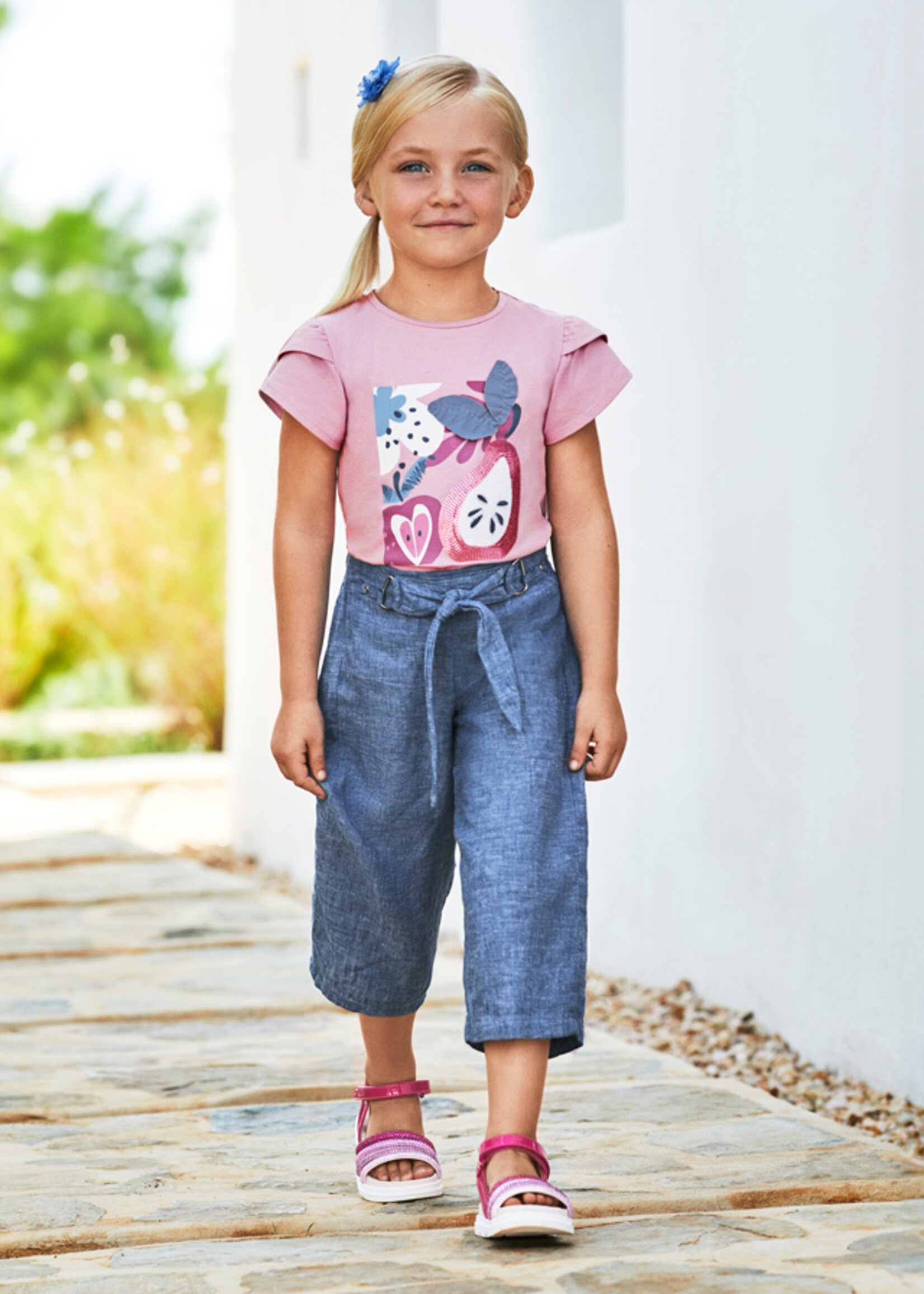 Mayoral Mini Girl            3532 Linen pants                   Blue