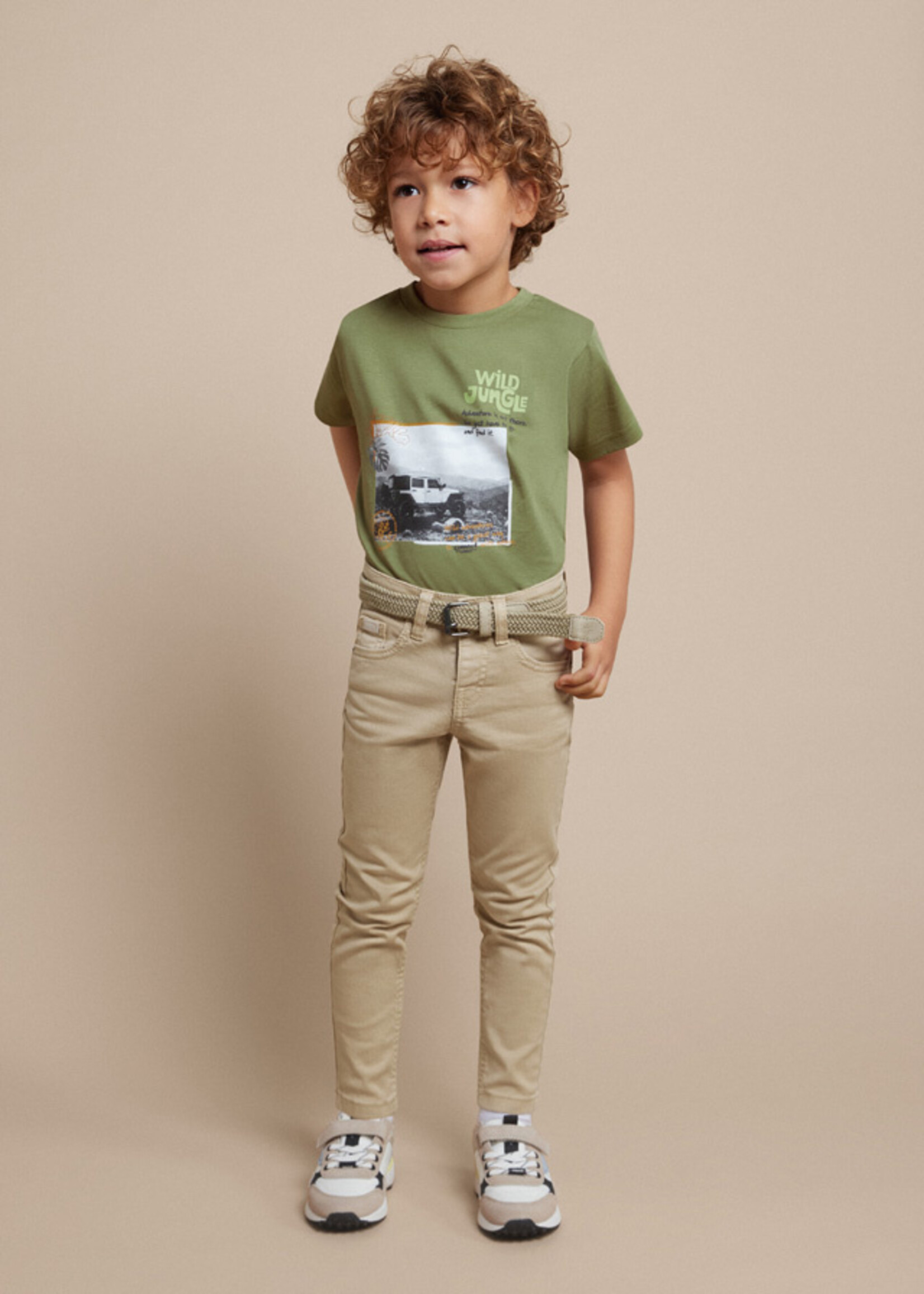 Mayoral Mini Boy             3550 Twill skinny fit pants        Croissant