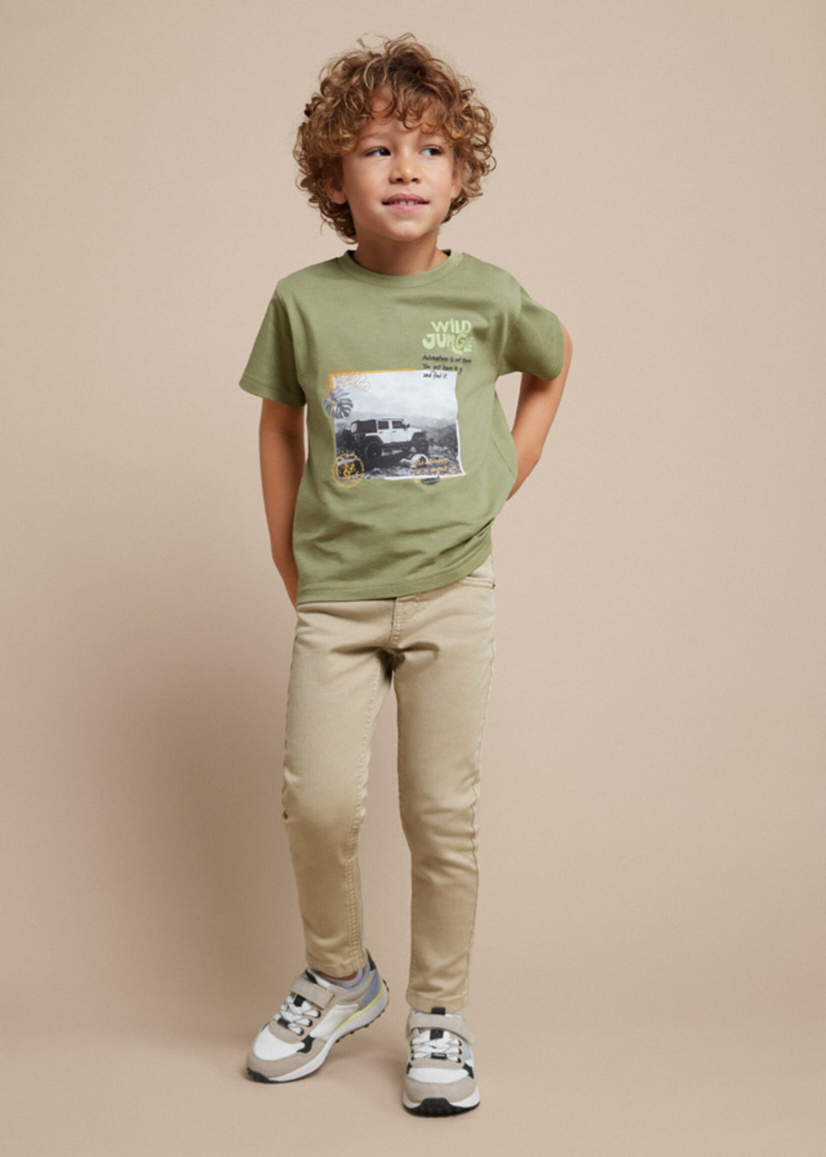 Mayoral Mini Boy             3550 Twill skinny fit pants        Croissant