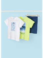 Mayoral Mini Boy             3608 Knit set with 2 t-shirts      Lime