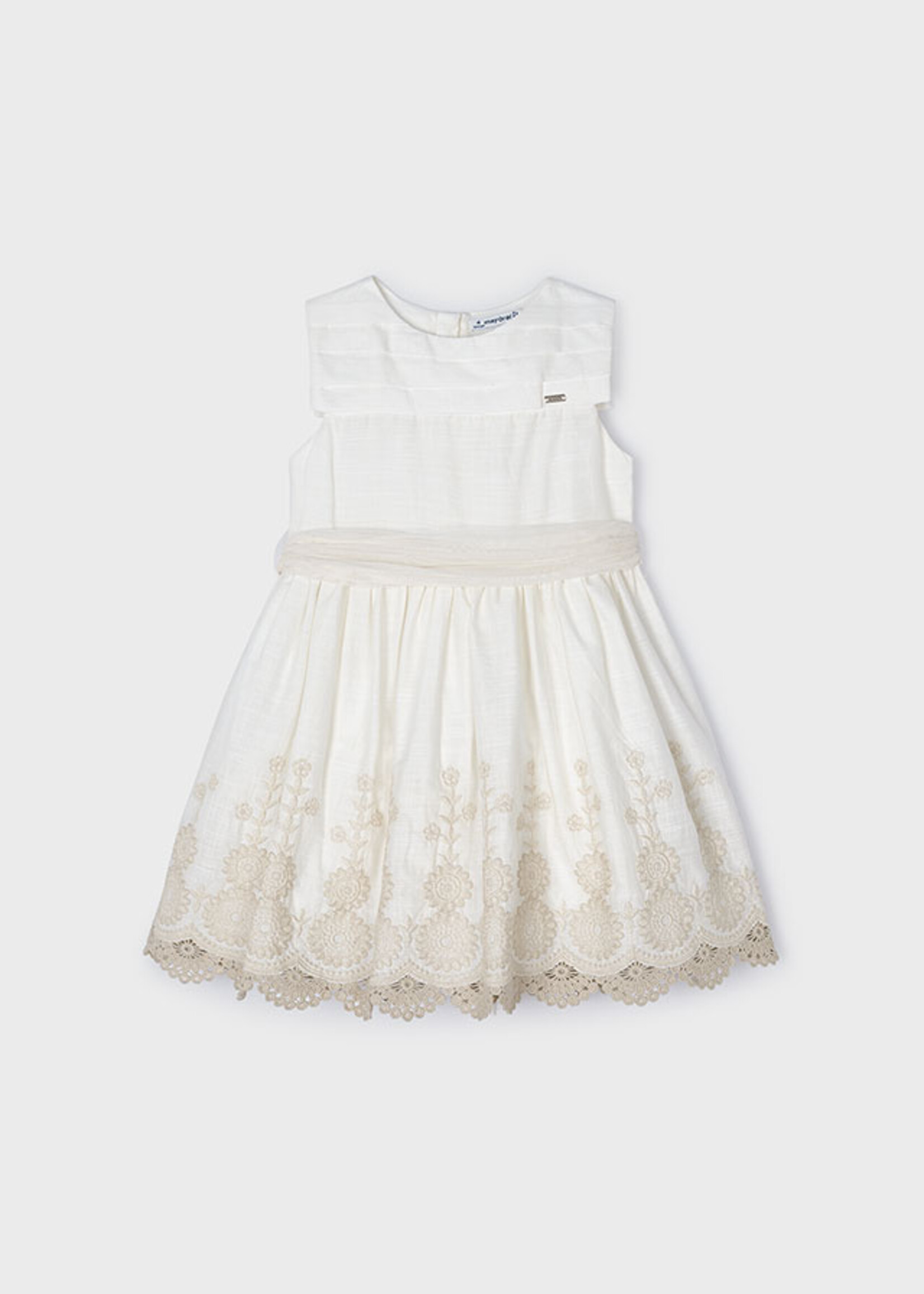 Mayoral Mini Girl            3917 Embroidered dress             Natural