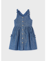 Mayoral Mini Girl            3928 Linen dress                   Blue