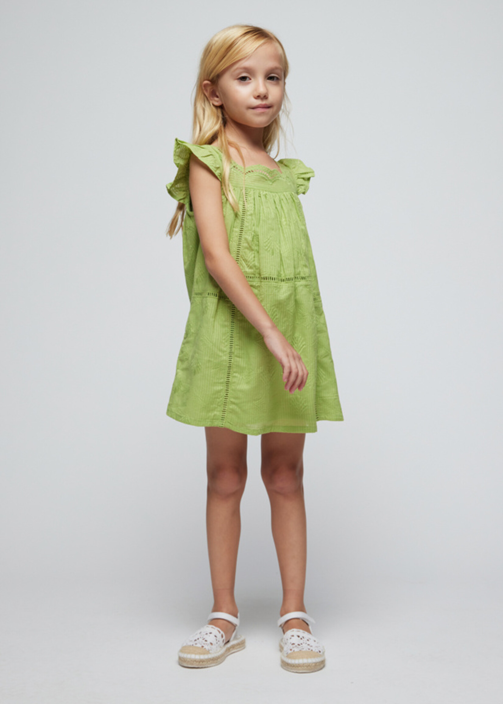 Mayoral Mini Girl            3930 Embroidered dress             Apple