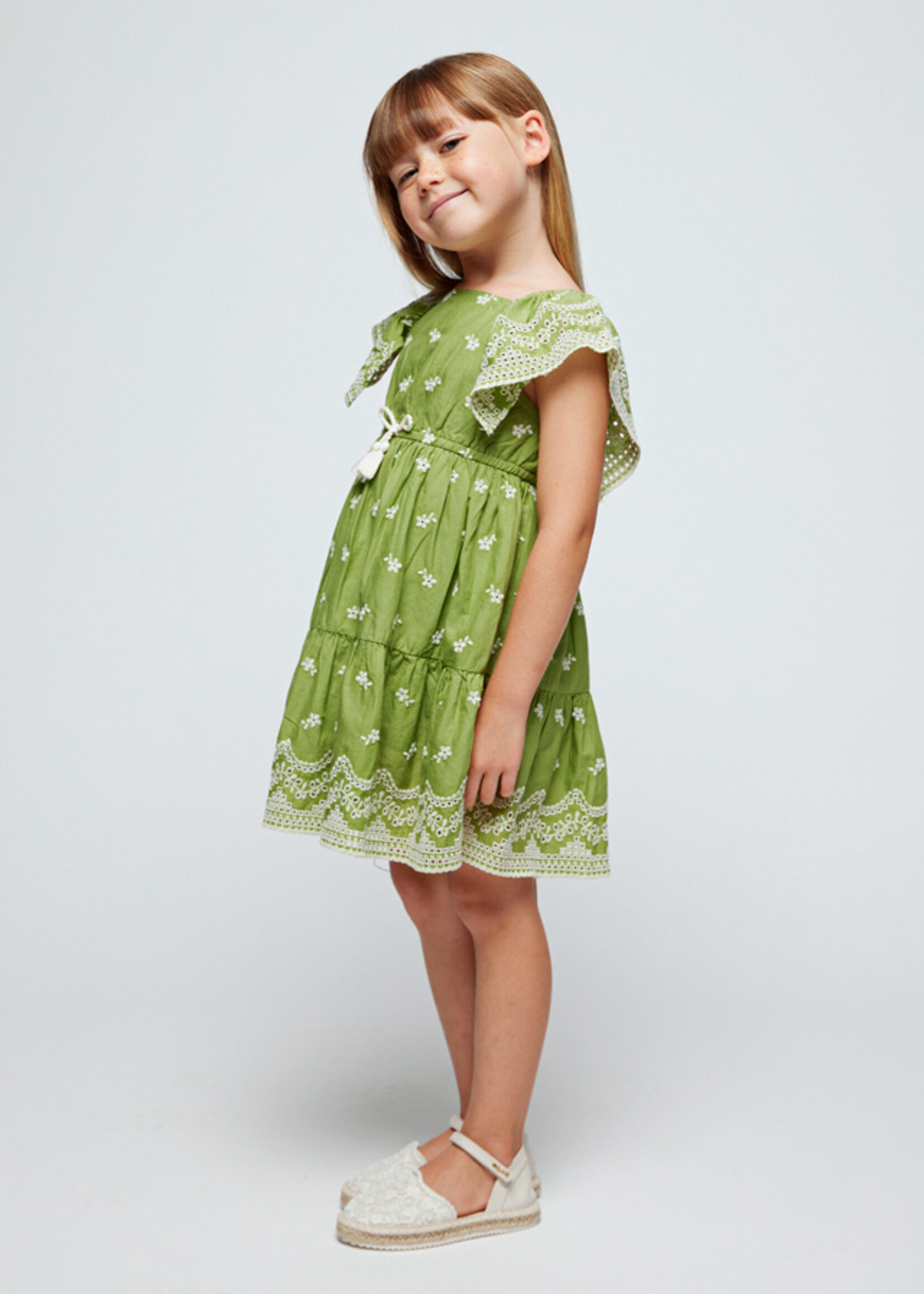 Mayoral Mini Girl            3933 Embroidered dress             Apple