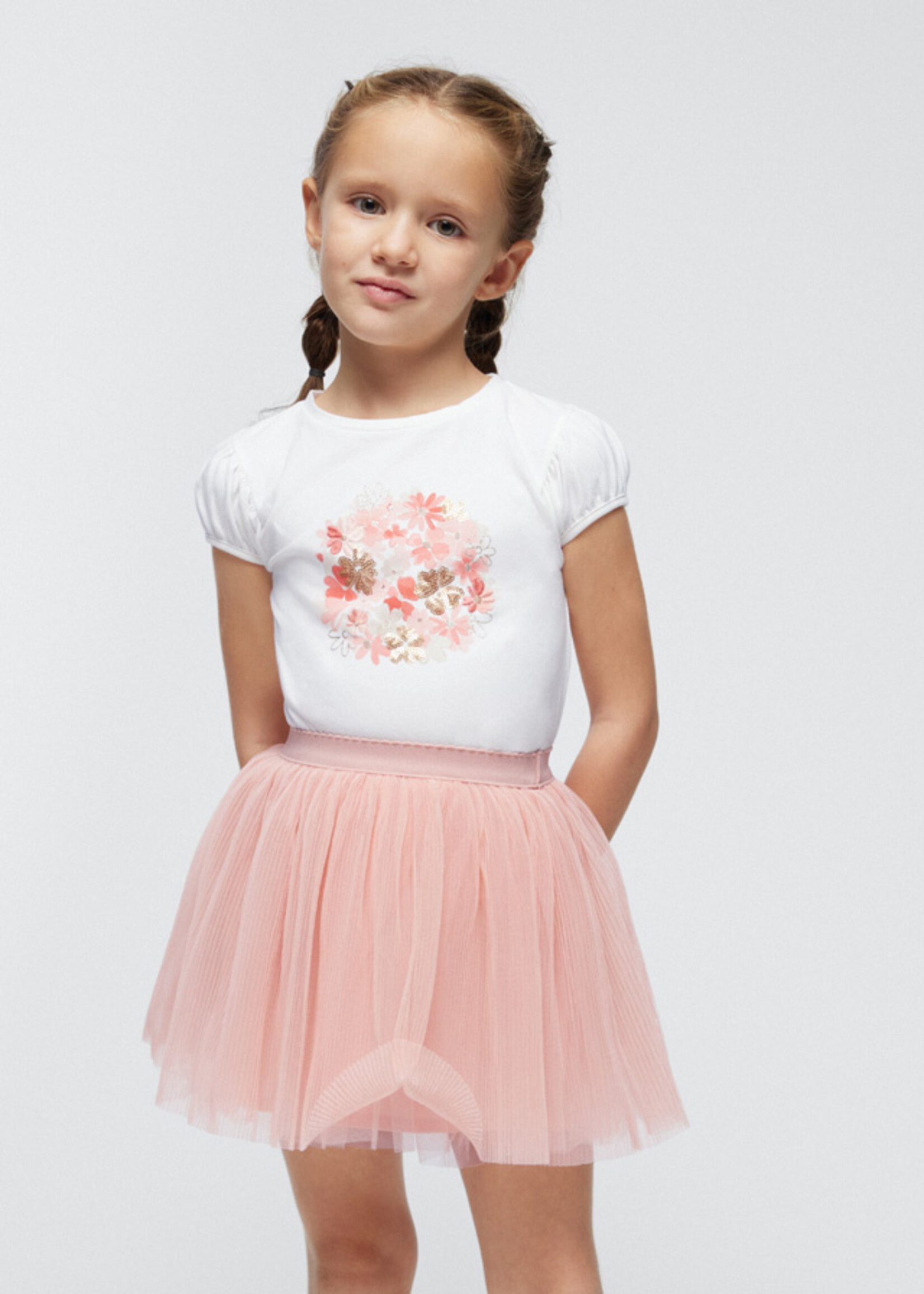 Mayoral Mini Girl            3953 Tulle skirt set               Nude