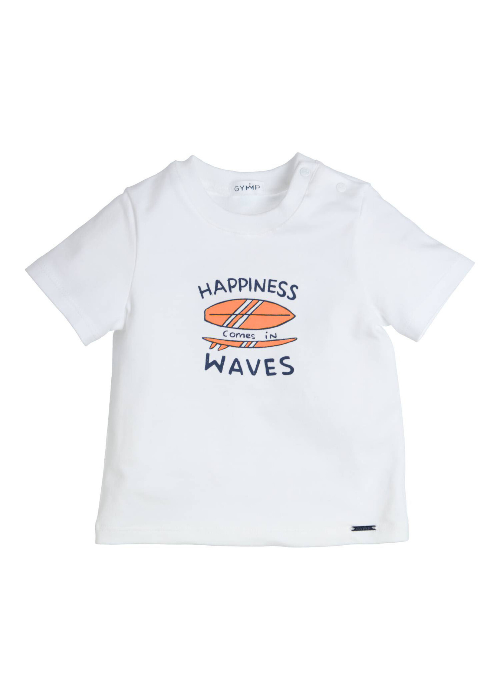 Gymp Boys T-shirt Aerobic Happiness comes in waves 353-4433-20 White