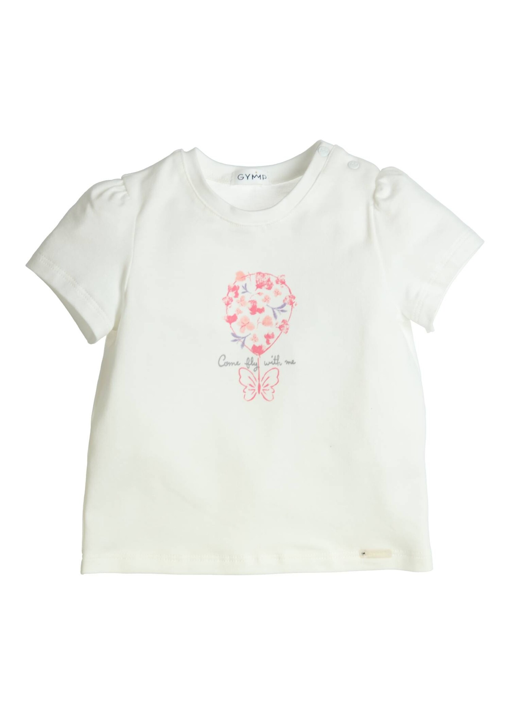 Gymp Girls T-shirt Aerobic Come fly with me 353-4376-10 Off White