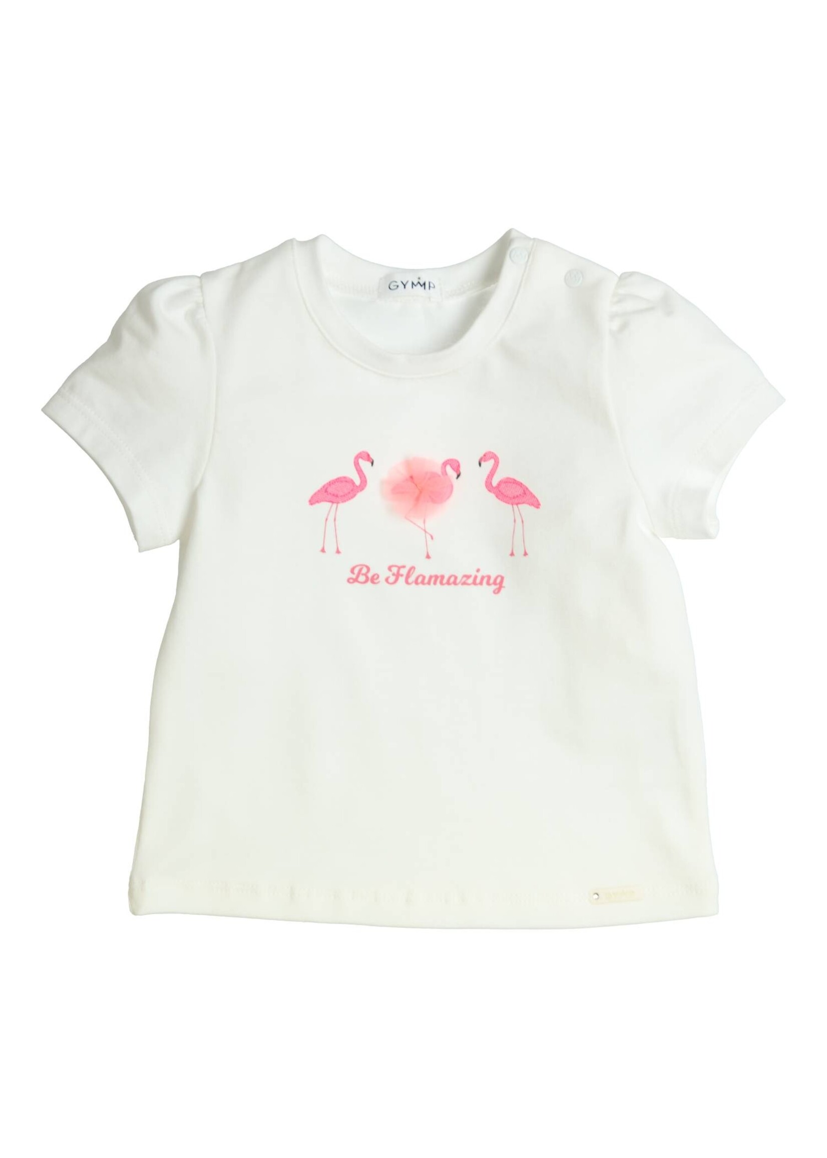 Gymp Girls T-shirt Aerobic Be Flamazing 353-4356-10 Off White - Rose