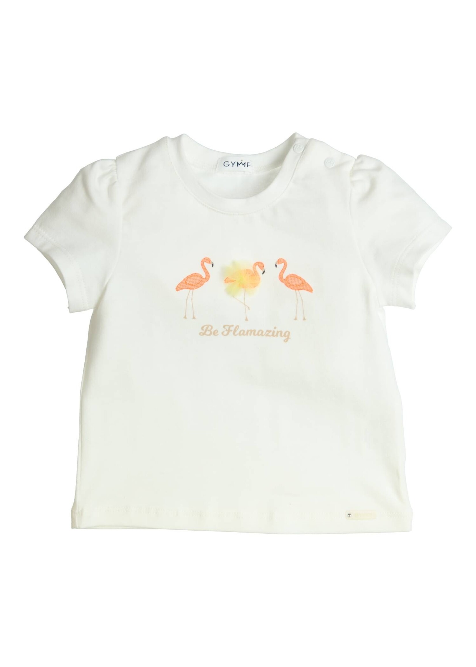 Gymp Girls T-shirt Aerobic Be Flamazing 353-4356-10 Off White - Orange