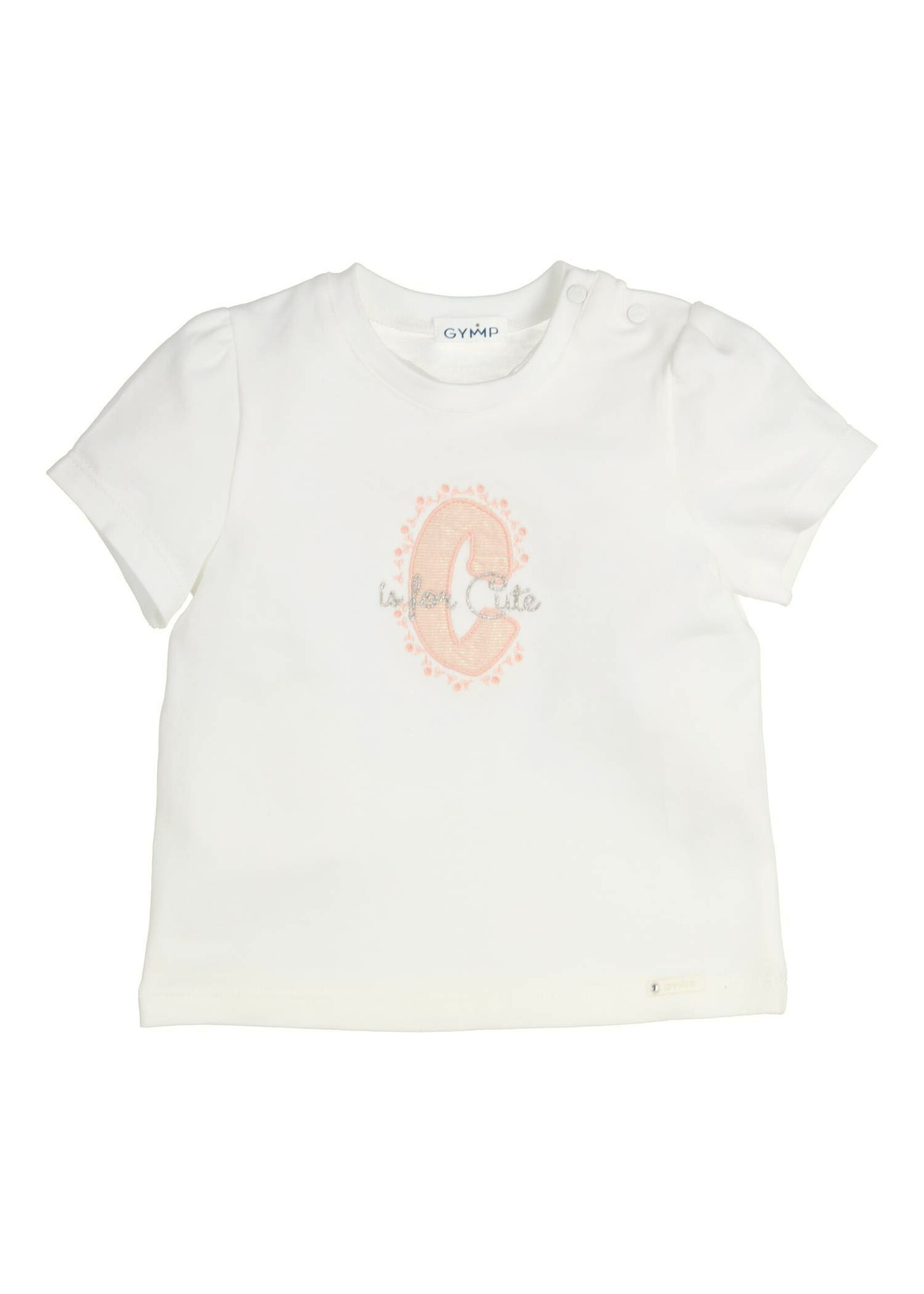 Gymp Girls T-shirt Aerobic 353-4294-10 C is for Off White