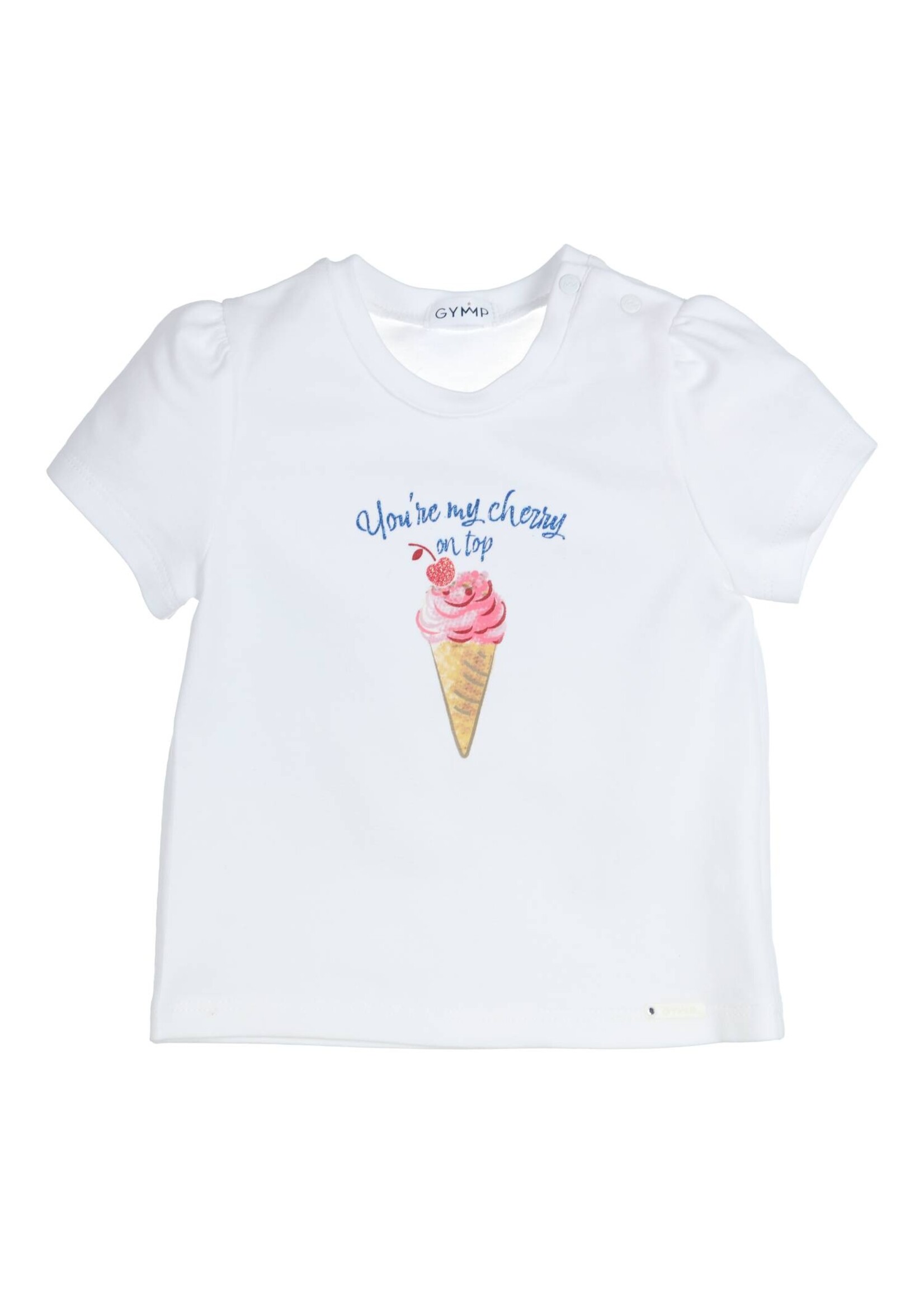Gymp Girls T-shirt Aerobic You're my cherry on top 353-4236-10 White