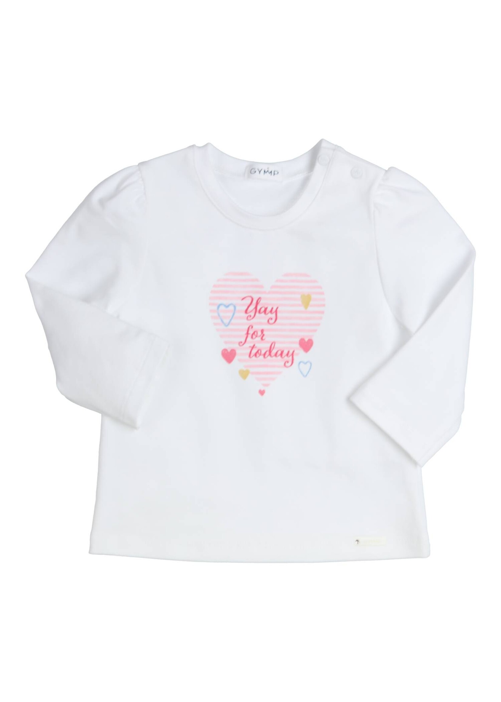 Gymp Girls Longsleeve Aerobic Yay for today 352-4259-10 White