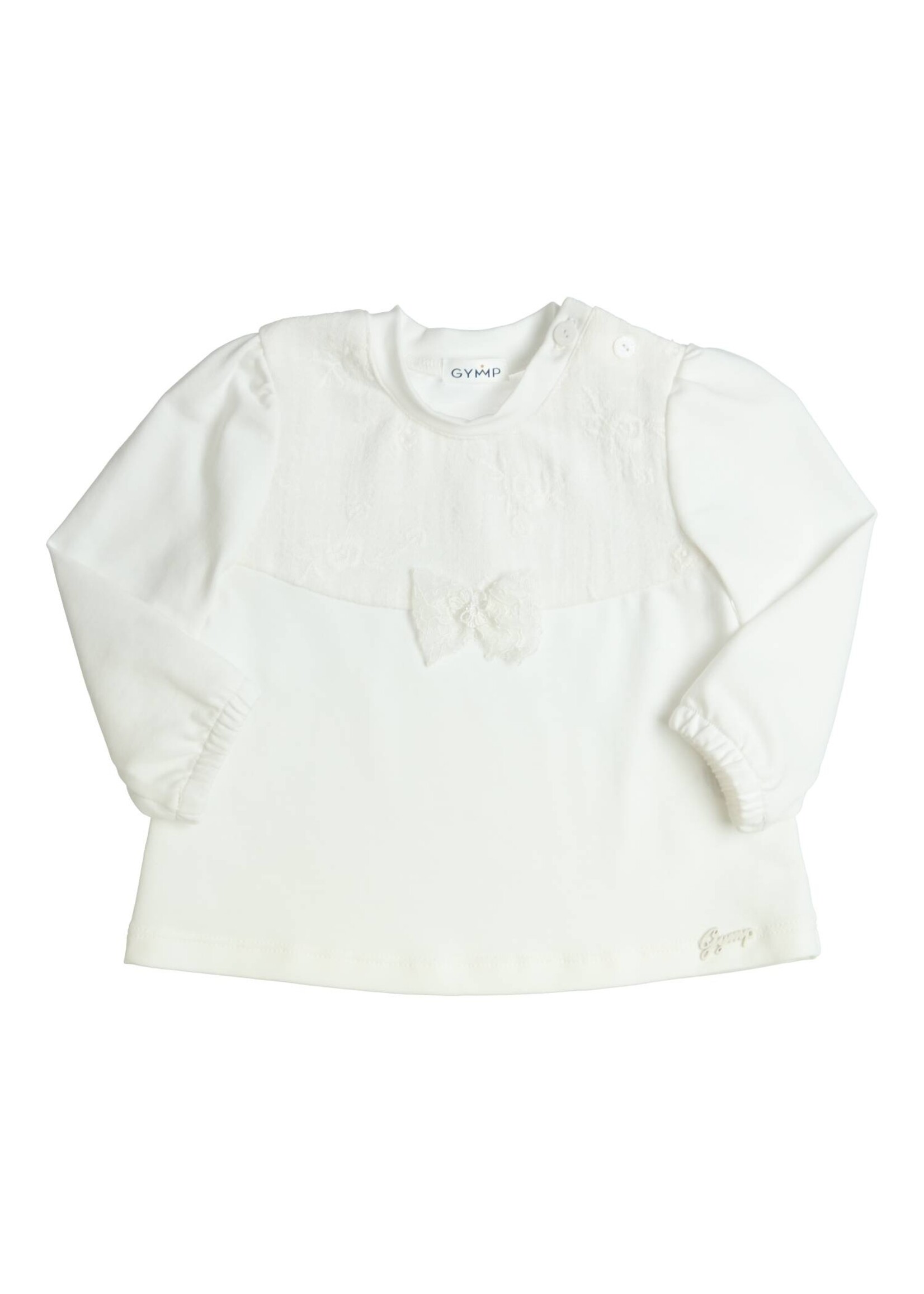 Gymp Girls Longsleeve Aerobic with bow 352-4128-10 Off White