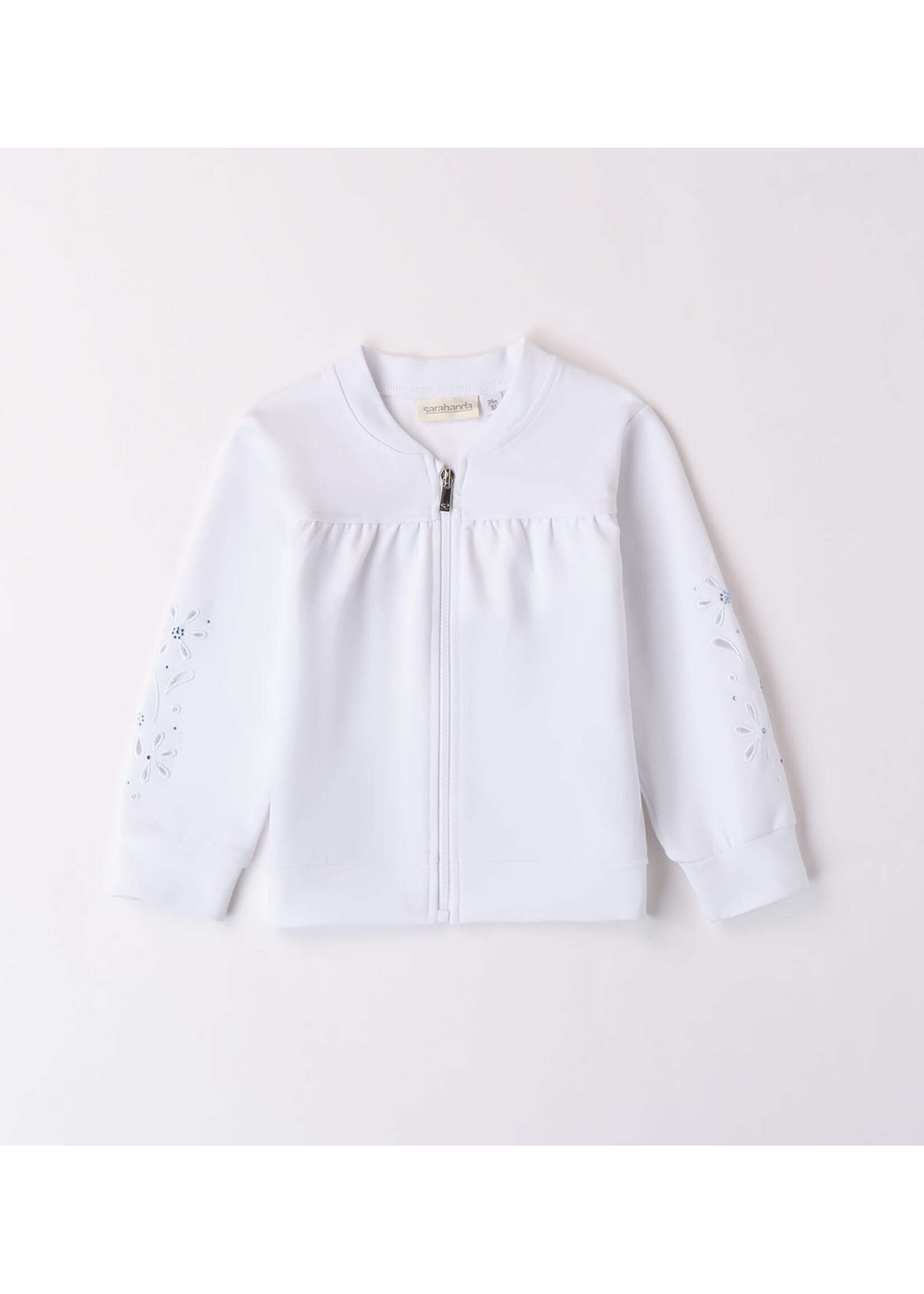 Ido 08311 OPEN LONG SLEEVE SWEATER WITH ZIP OR BUTTONS OPTICAL WHITE