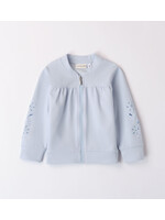 Ido 08311 OPEN LONG SLEEVE SWEATER WITH ZIP OR BUTTONS LIGHT BLUE