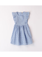 Ido 48318 WOVEN DRESS WITH SLEEVES BLUE