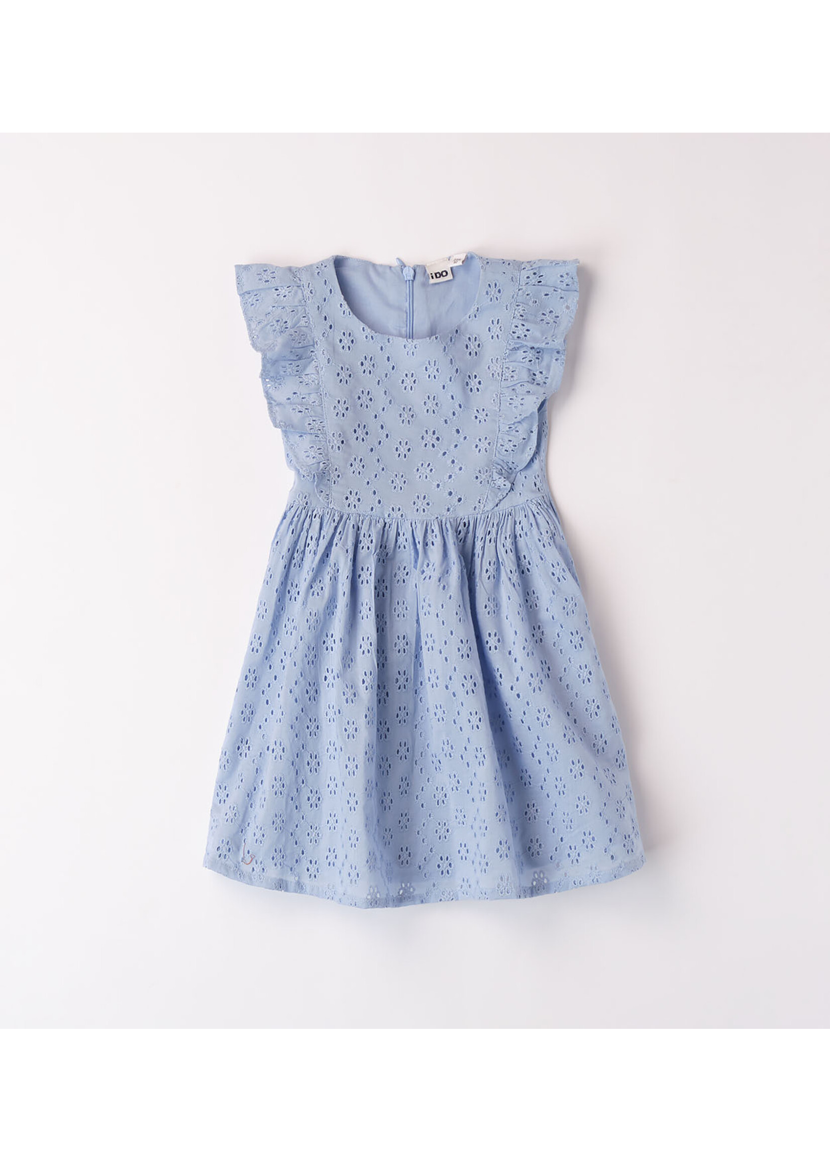 Ido 48318 WOVEN DRESS WITH SLEEVES BLUE