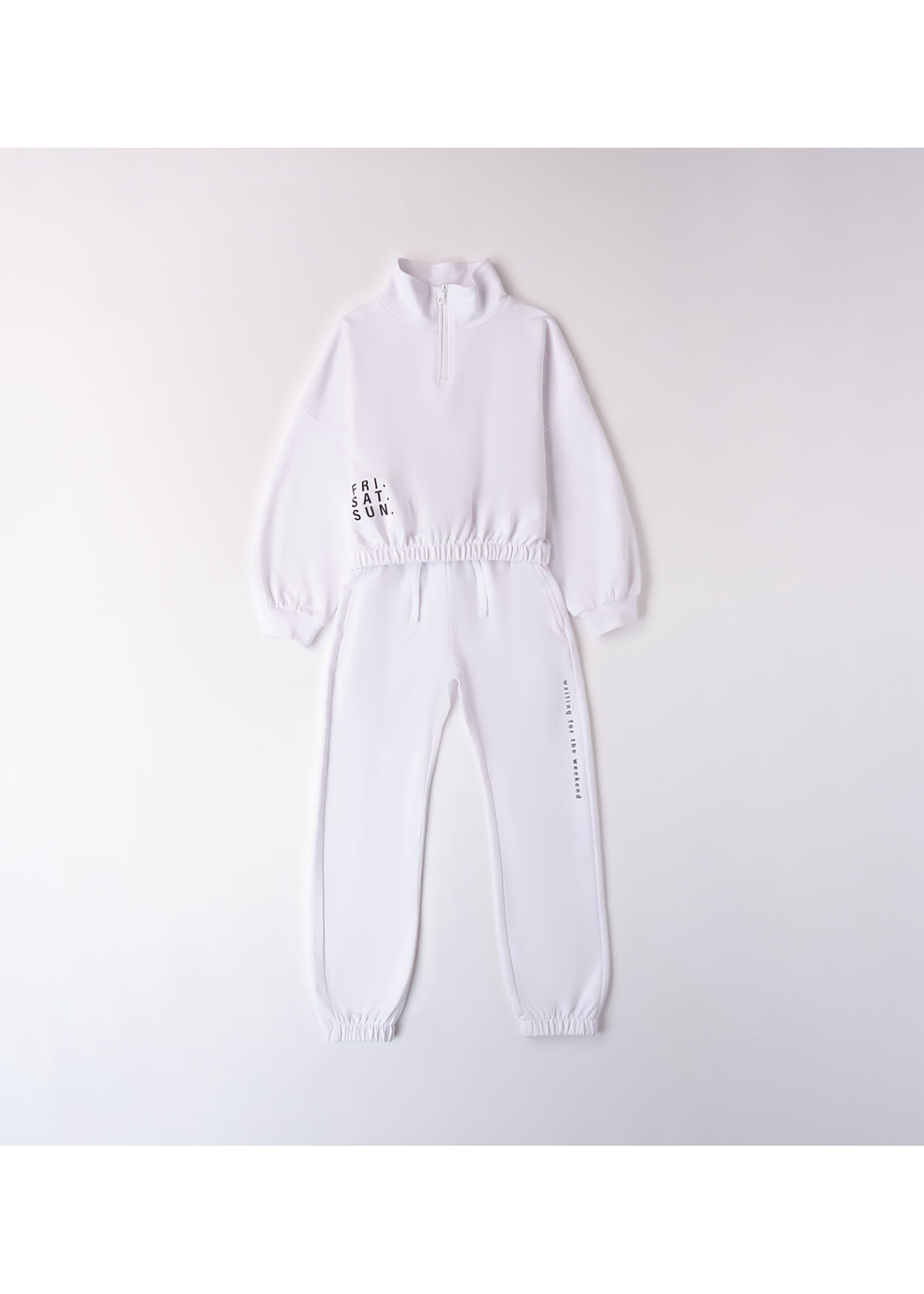 Ido 48571 TWO PIECES JOGGING SUIT OPTICAL WHITE