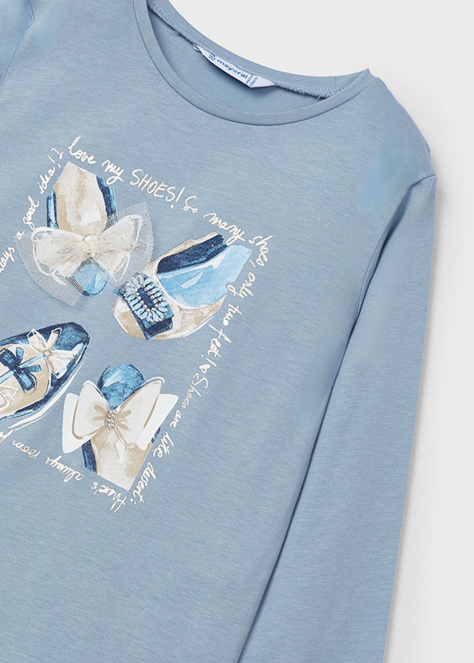 Mayoral Mini Girl            4073 L/s t-shirt                   L/s t-shirt               Sky blue