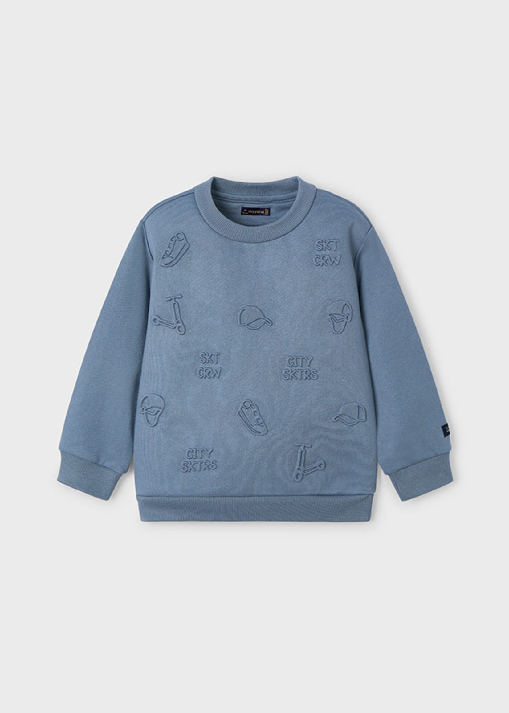 Mayoral Mini Boy             4454 Embossed pullover             Pullover                  Cloud