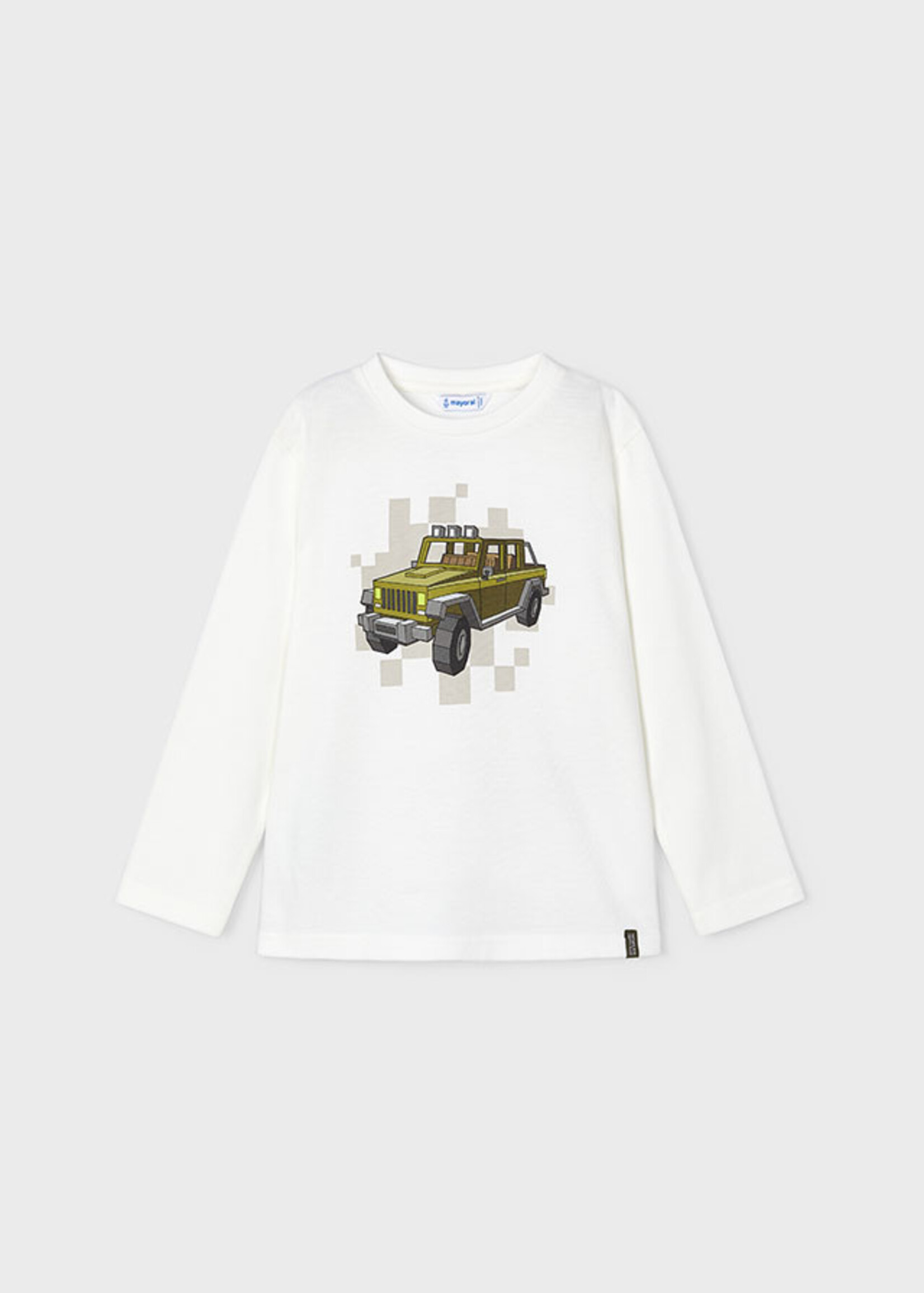 Mayoral Mini Boy             4052 L/s shirt cars                L/s t-shirt               Cream-moss