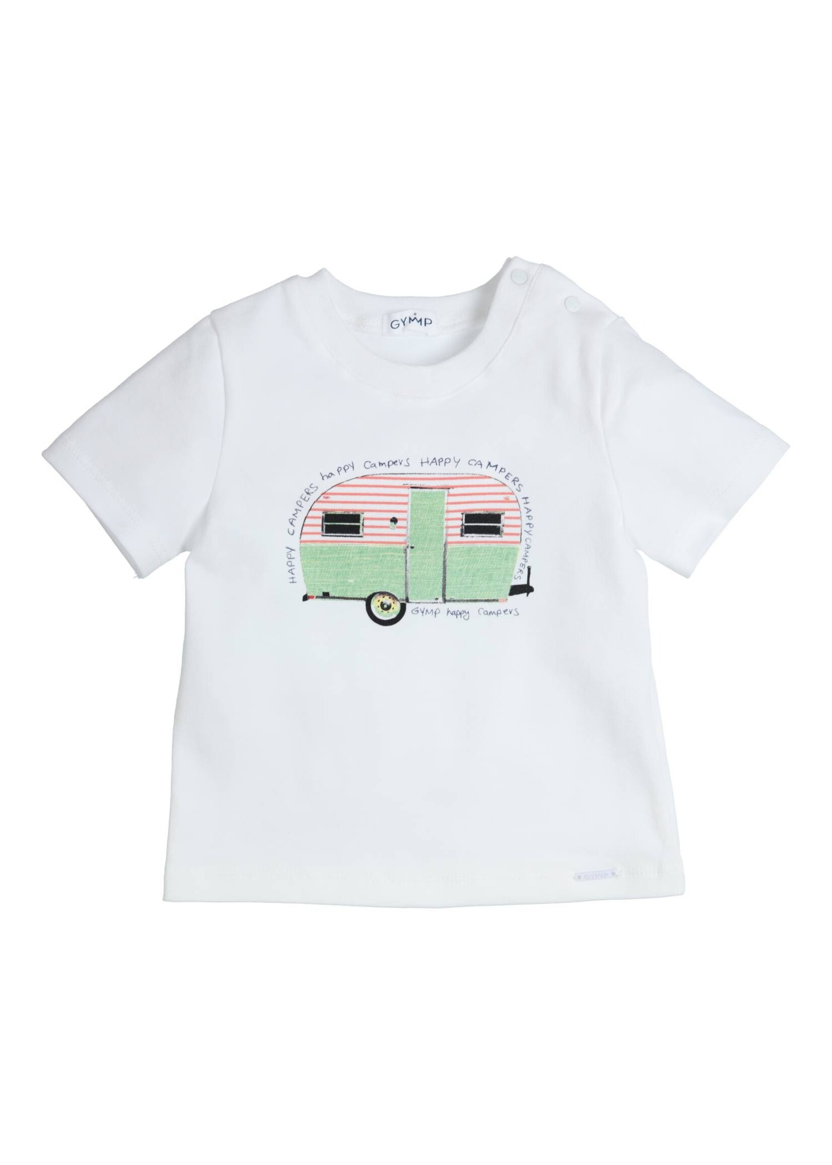 Gymp Boys 353-5207-20 T-shirt Aerobic Happy campers White