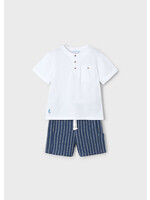 Mayoral Mini Boy             3603 striped shorts set            Midnight