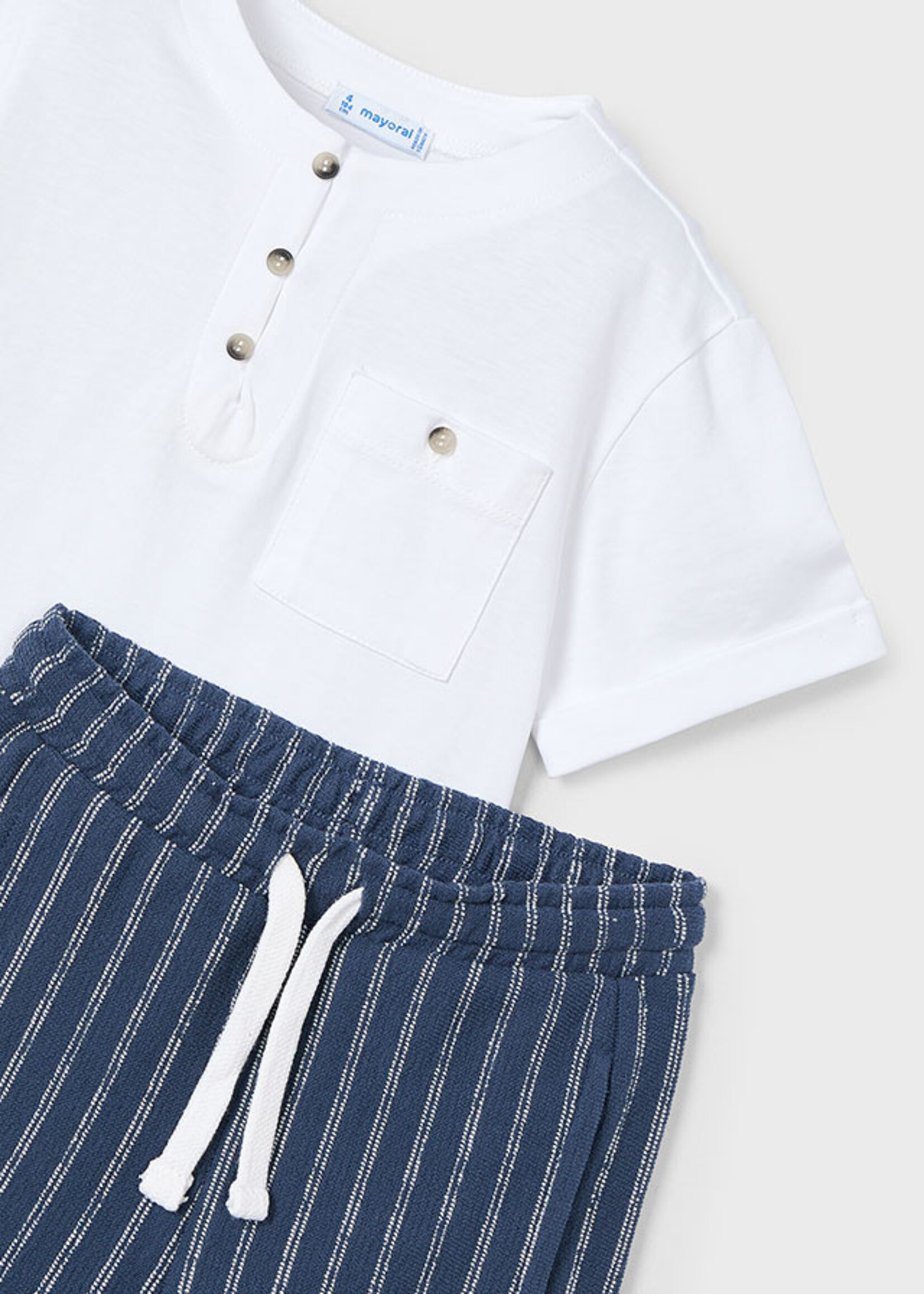 Mayoral Mini Boy             3603 striped shorts set            Midnight