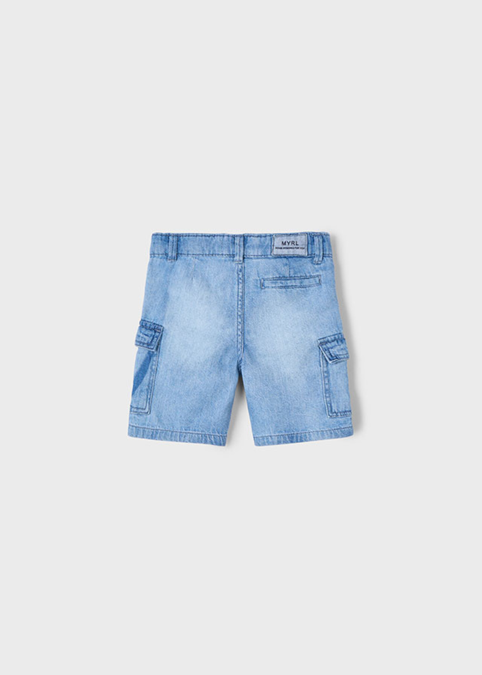 Mayoral Mini Boy             3229 Denim cargo bermuda           Bleach
