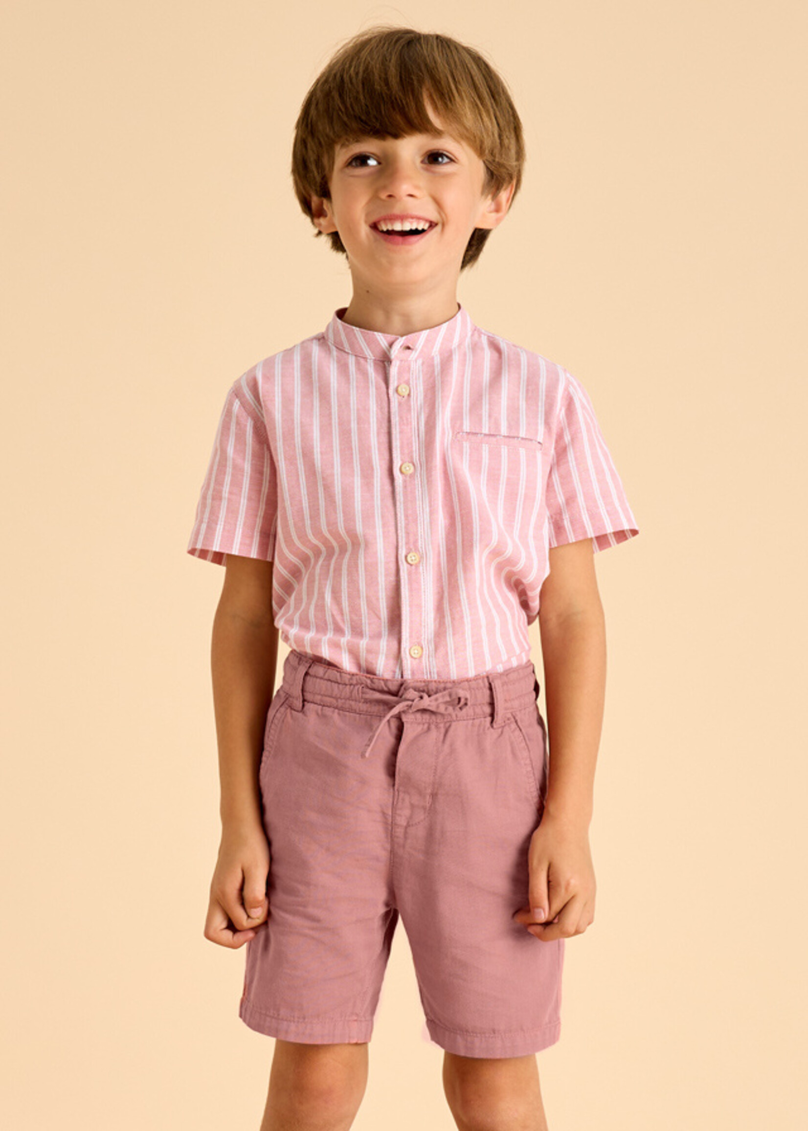 Mayoral Mini Boy             3226 Linen bermuda shorts          Guava