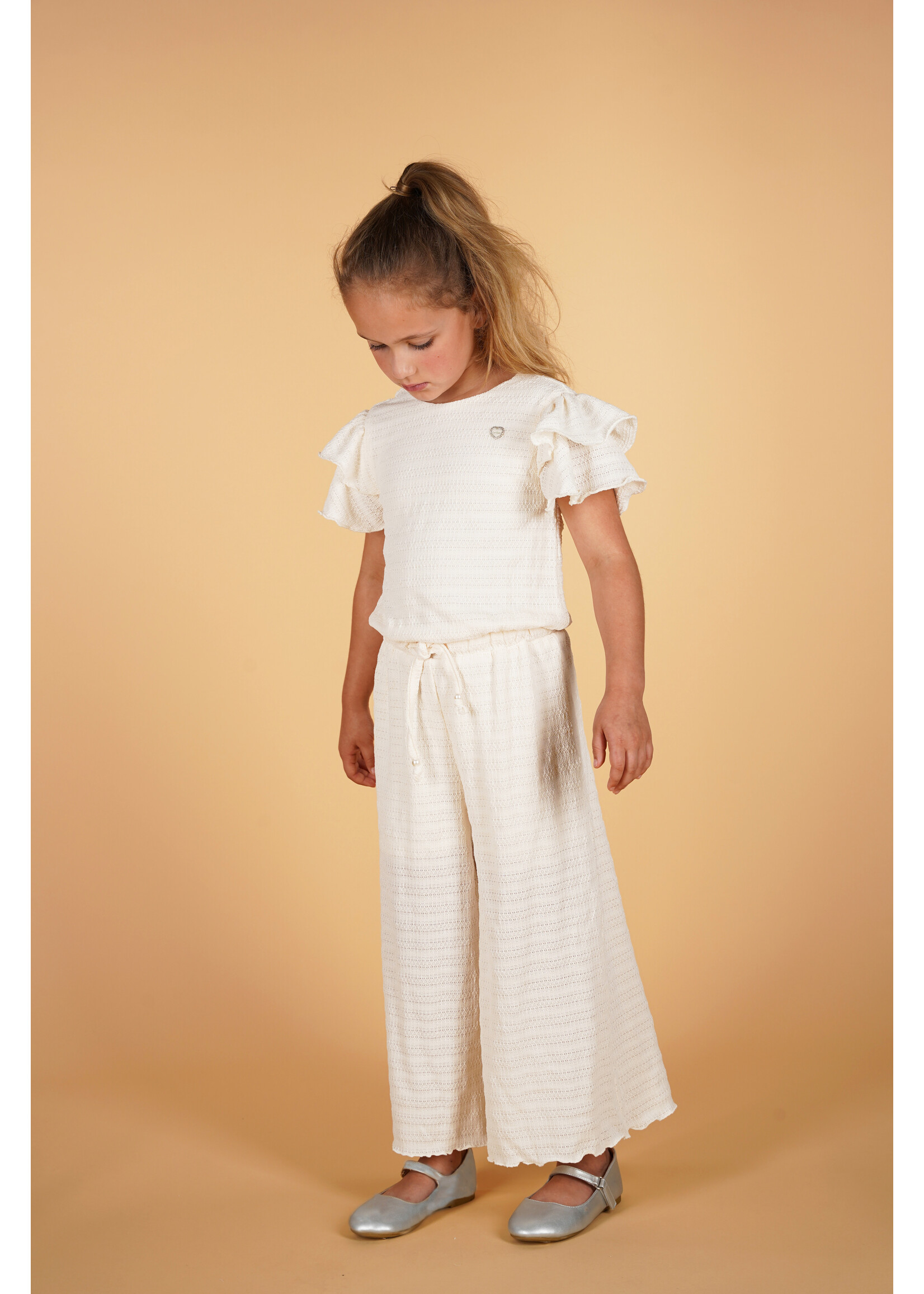 Le Chic Girls Kids C502-5641 DAISY summer crochet jumpsuit Dreamy Creamy