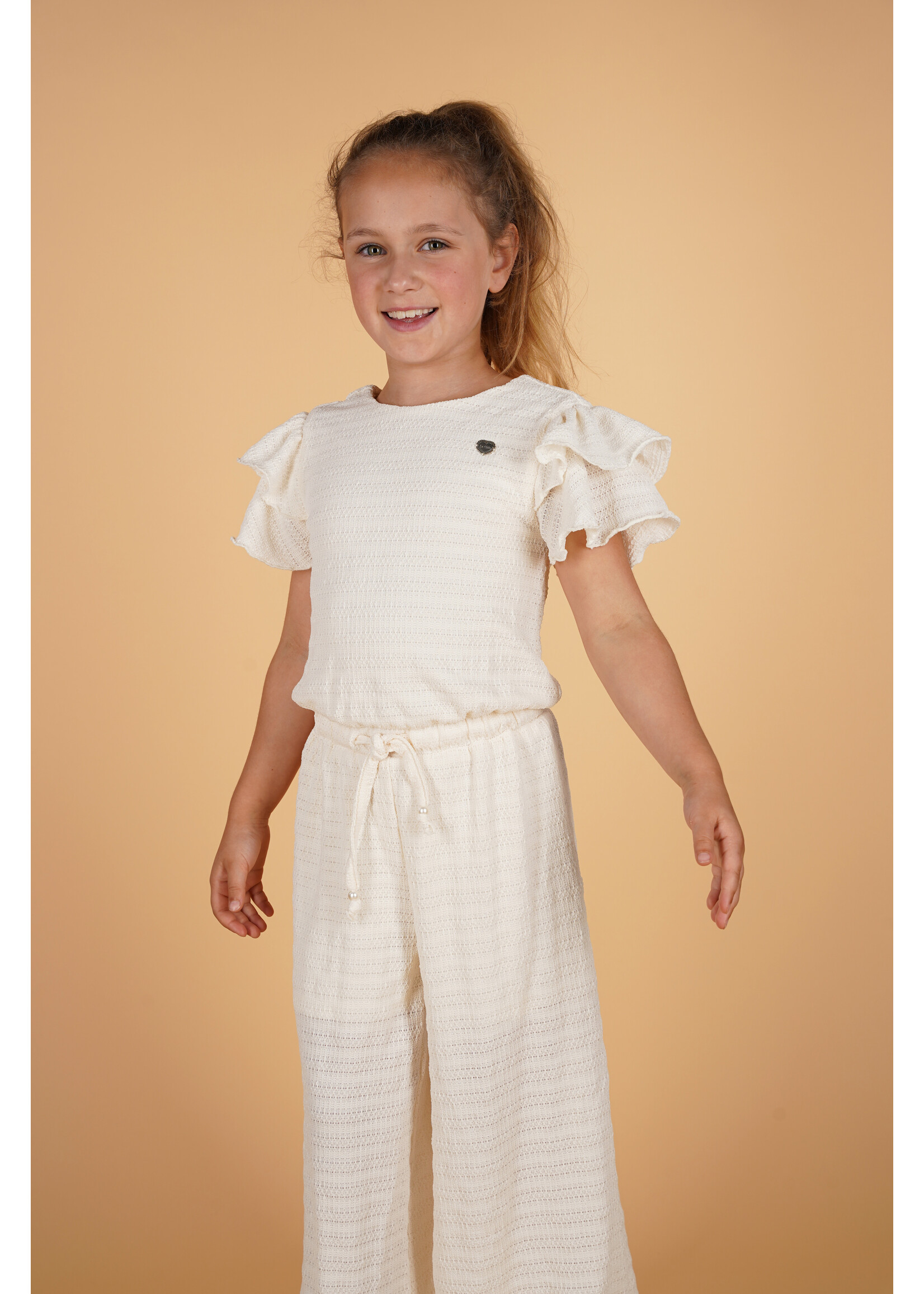 Le Chic Girls Kids C502-5641 DAISY summer crochet jumpsuit Dreamy Creamy