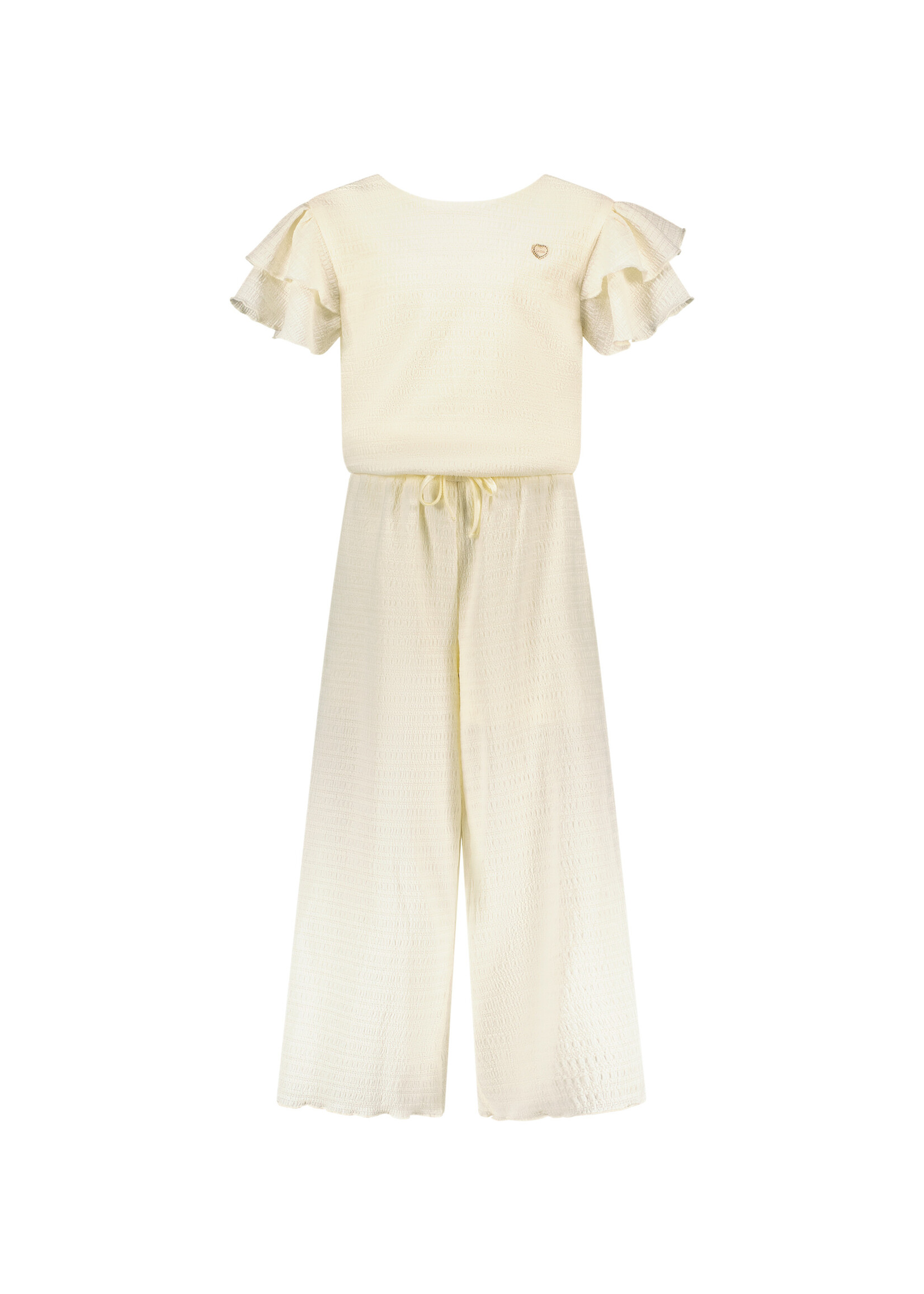 Le Chic Girls Kids C502-5641 DAISY summer crochet jumpsuit Dreamy Creamy