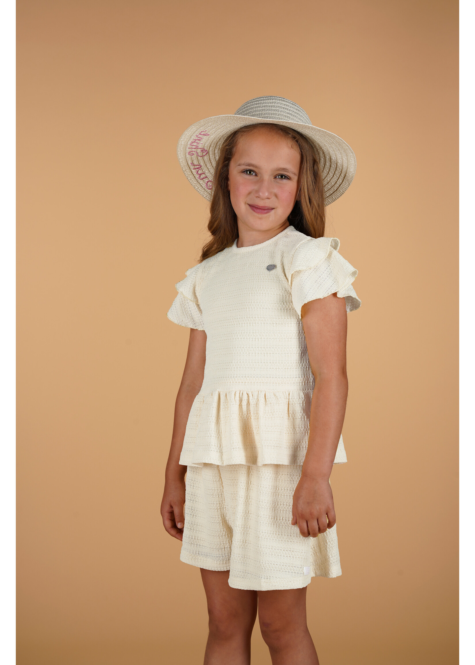 Le Chic Girls Kids C502-5401 NELINE summer crochet peplum Dreamy Creamy