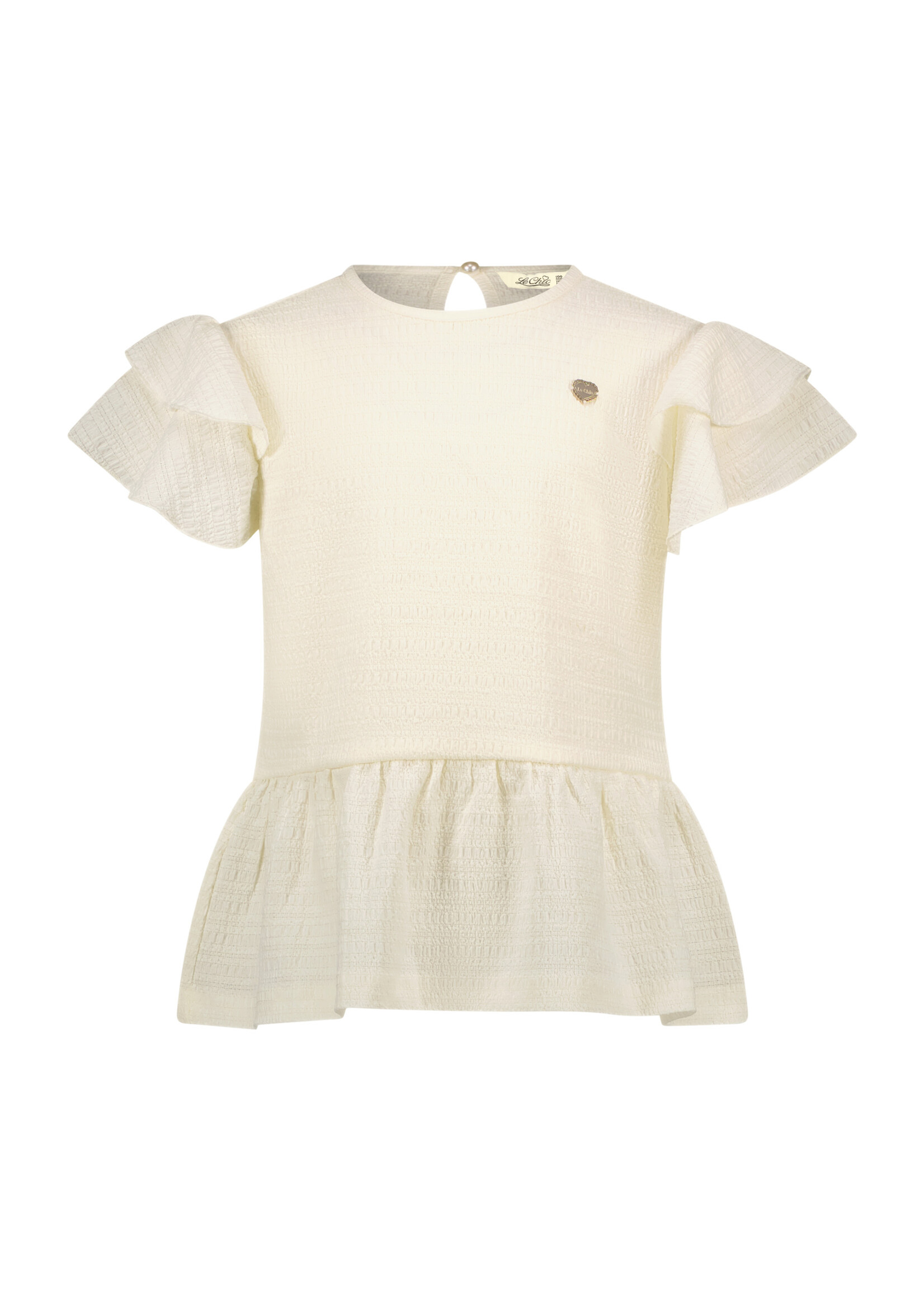 Le Chic Girls Kids C502-5401 NELINE summer crochet peplum Dreamy Creamy