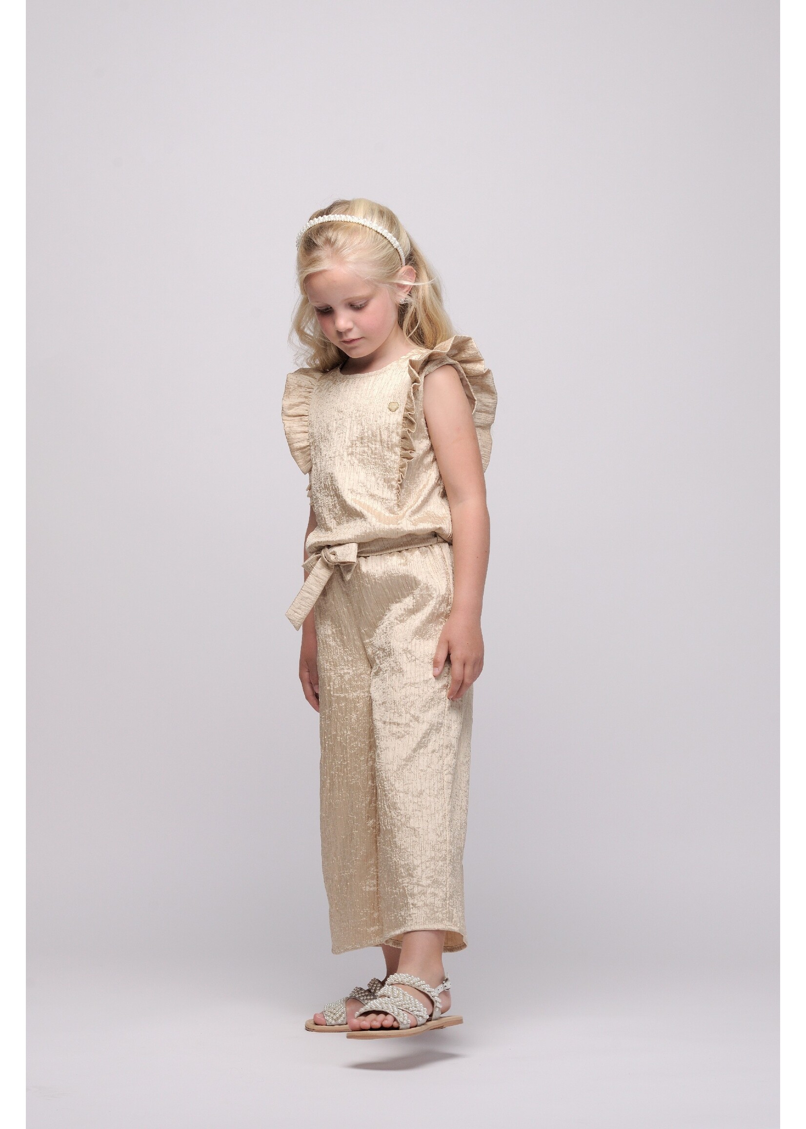 Le Chic Girls Kids C411-5632 KYROLA crushed satin jumpsuit Gold Rush