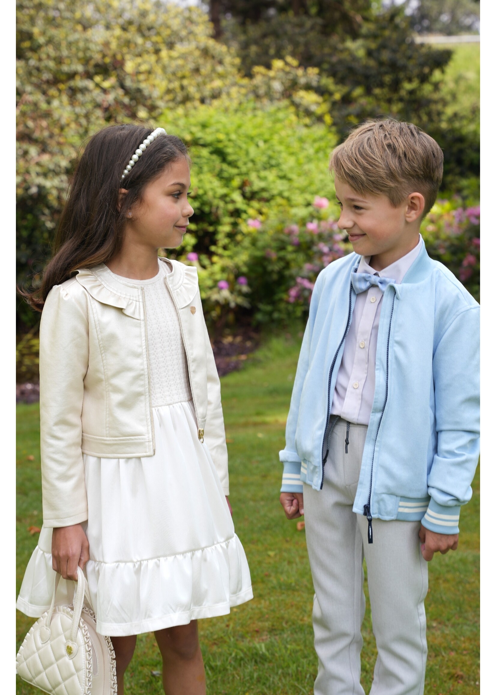 Le Chic Girls Kids C411-5120 ARLETTE fake leather jacket Pearled Ivory