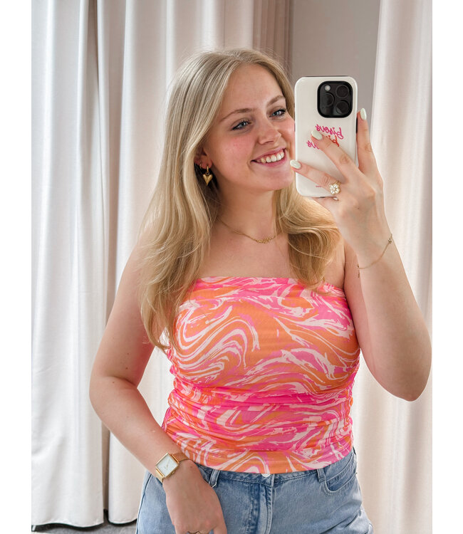 SAMANTHA TUBE TOP - PINK SWIRL