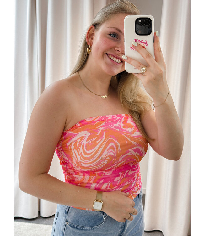 SAMANTHA TUBE TOP - PINK SWIRL