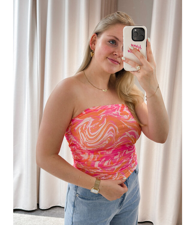 SAMANTHA TUBE TOP - PINK SWIRL
