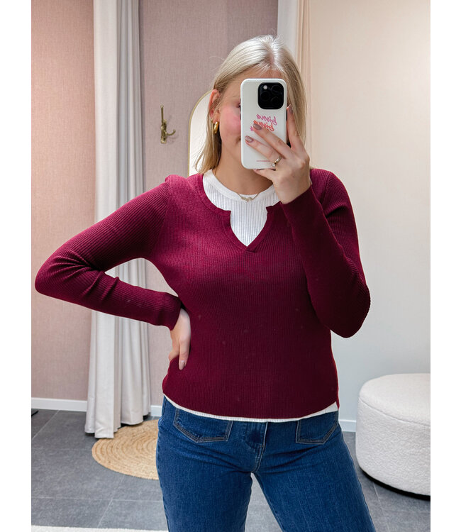 OXFORD TOP - BURGUNDY